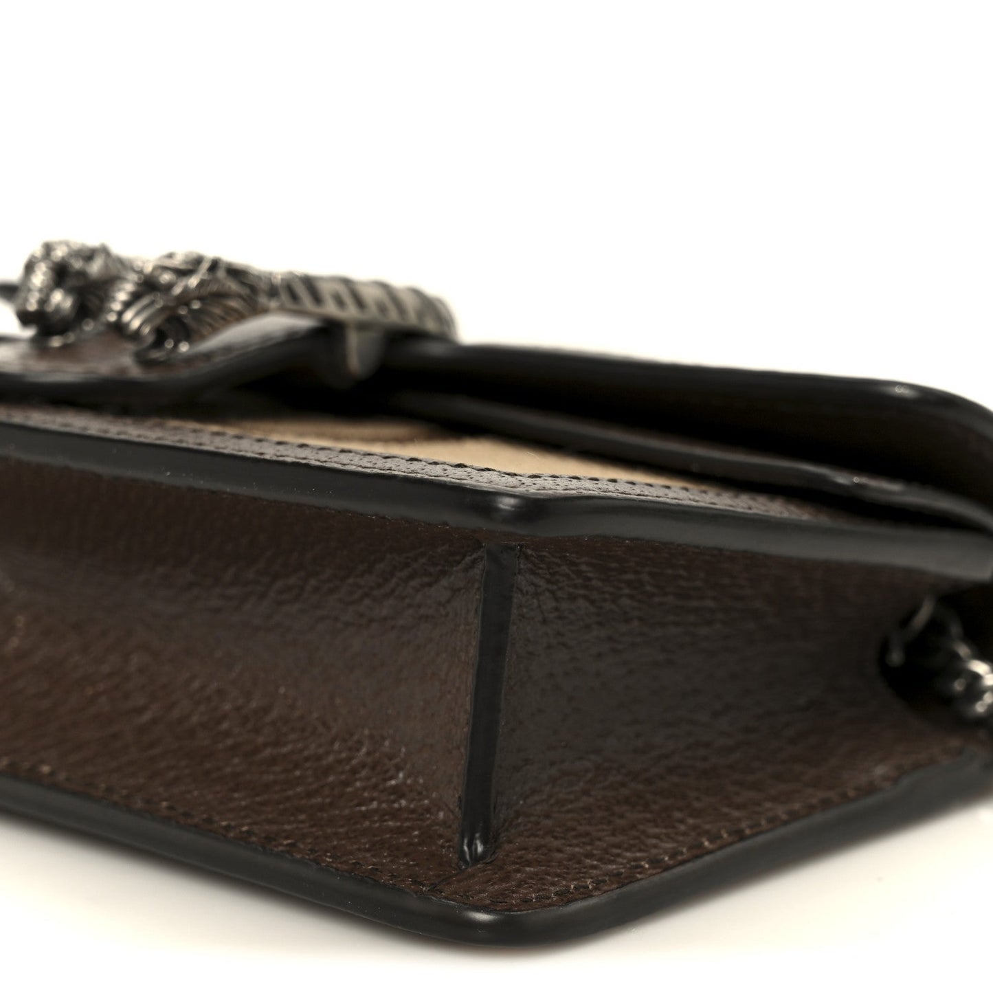Monogram Jumbo GG Textured Dollar Calfskin Super Mini Dionysus Shoulder Bag Camel Ebony New Acero