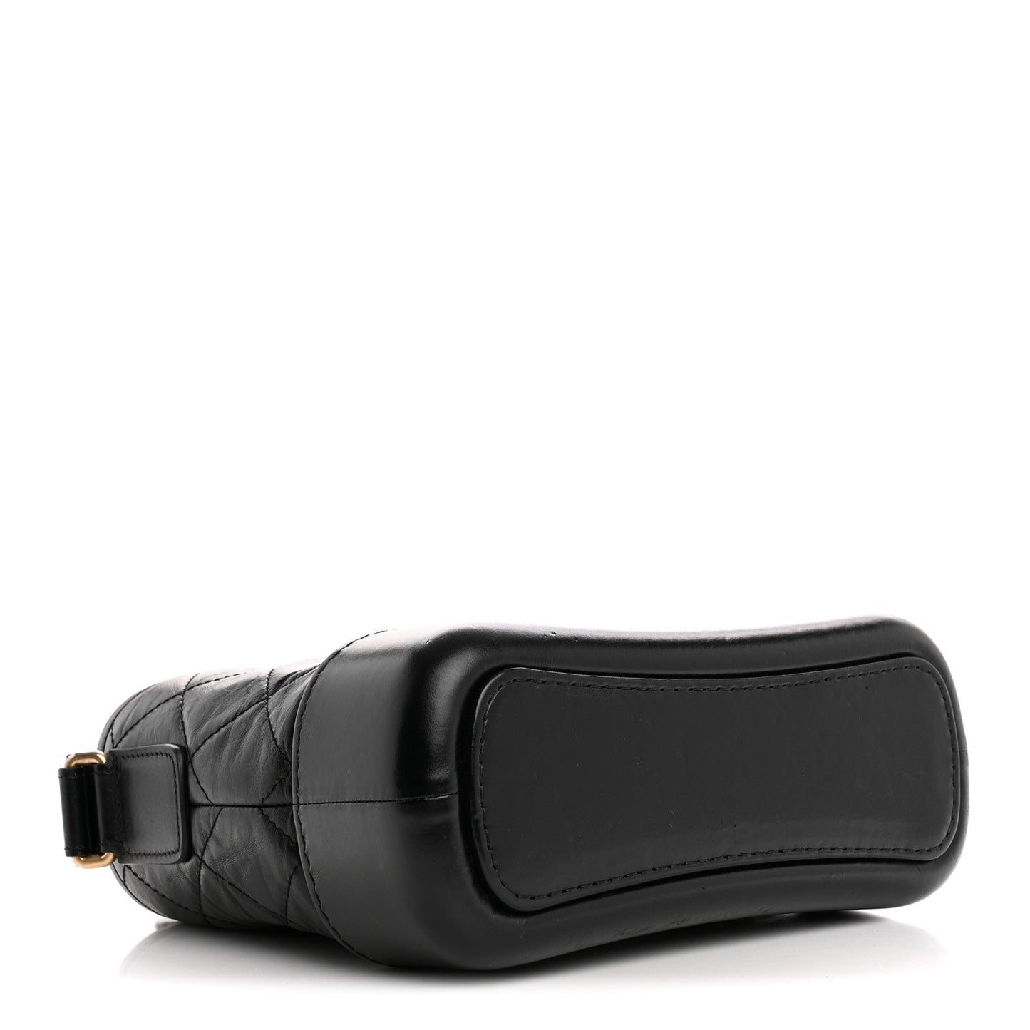 Aged Calfskin Quilted Small Gabrielle Hobo Black