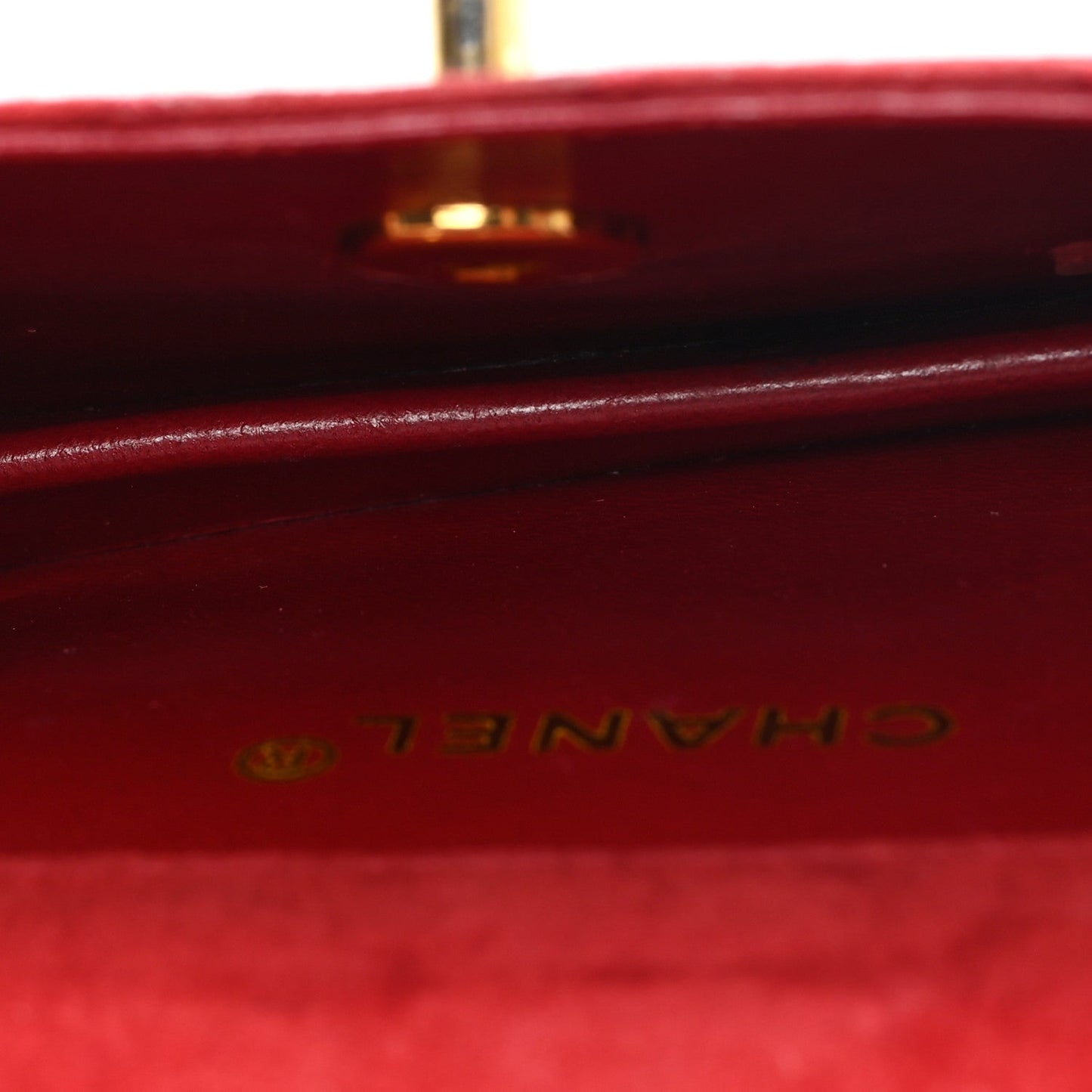 Suede Quilted Mini Square Flap Red