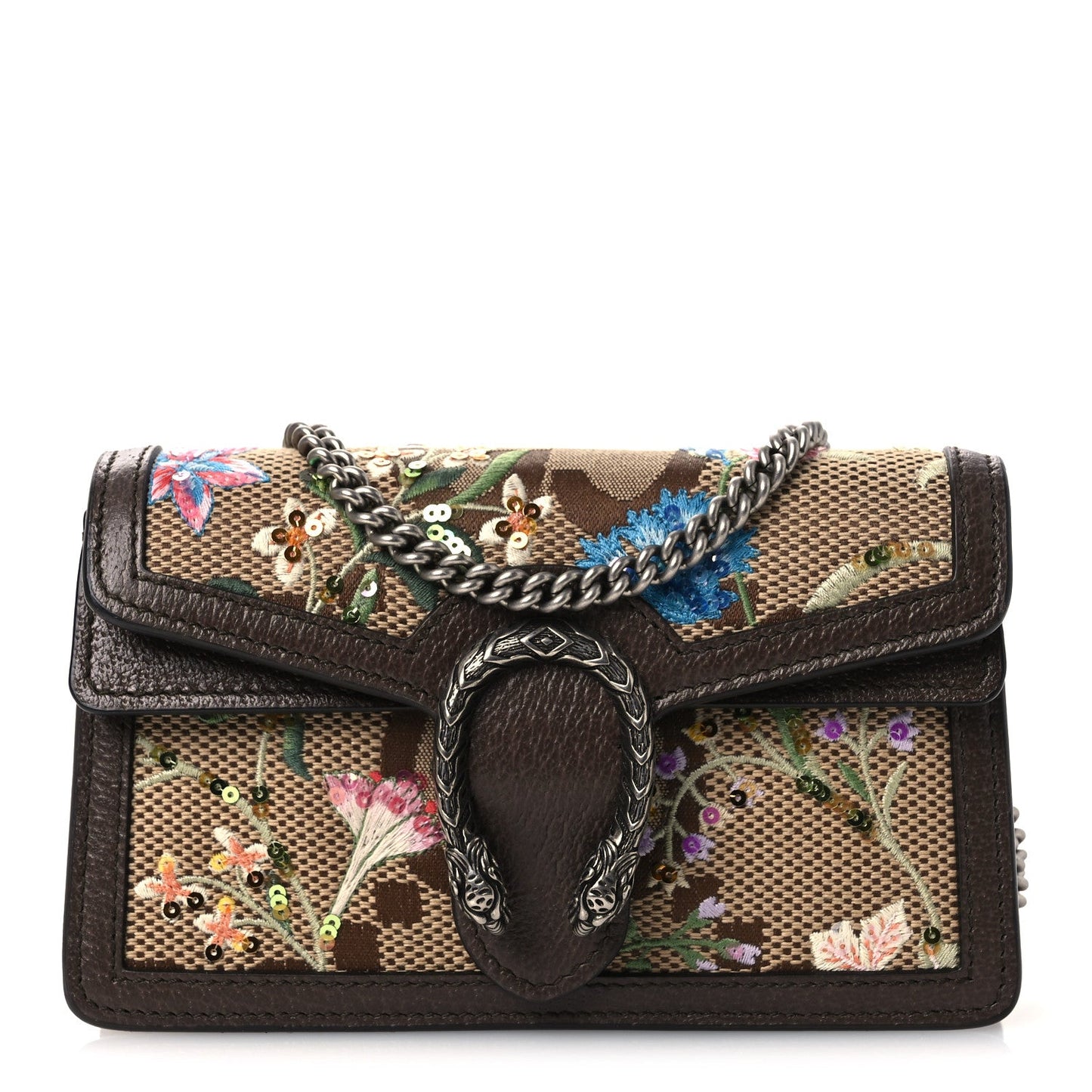 Monogram Jumbo GG Textured Dollar Calfskin Embroidered Super Mini Dionysus Shoulder Bag Camel Ebony New Acero Multicolor