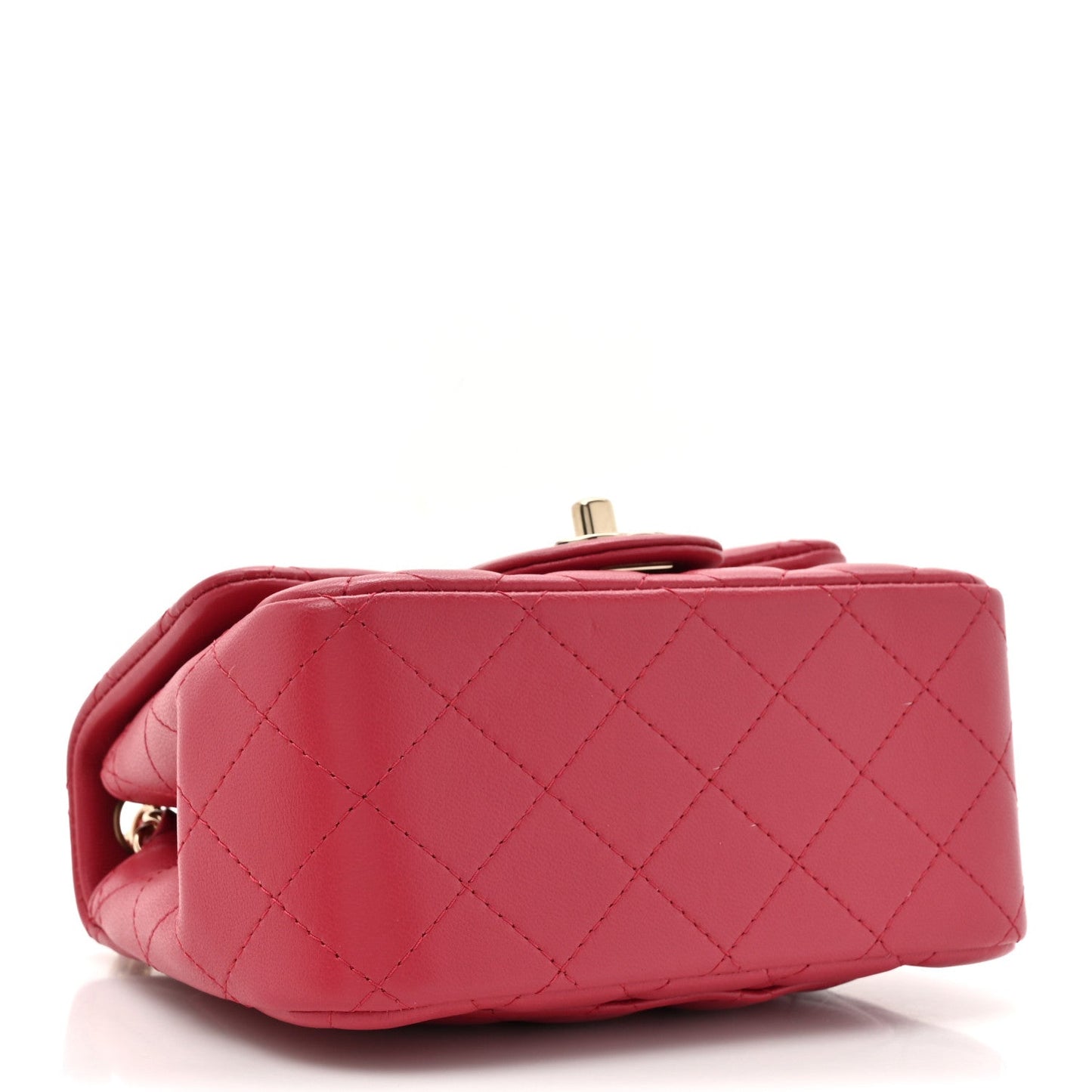 Lambskin Quilted Mini Square Flap Dark Pink