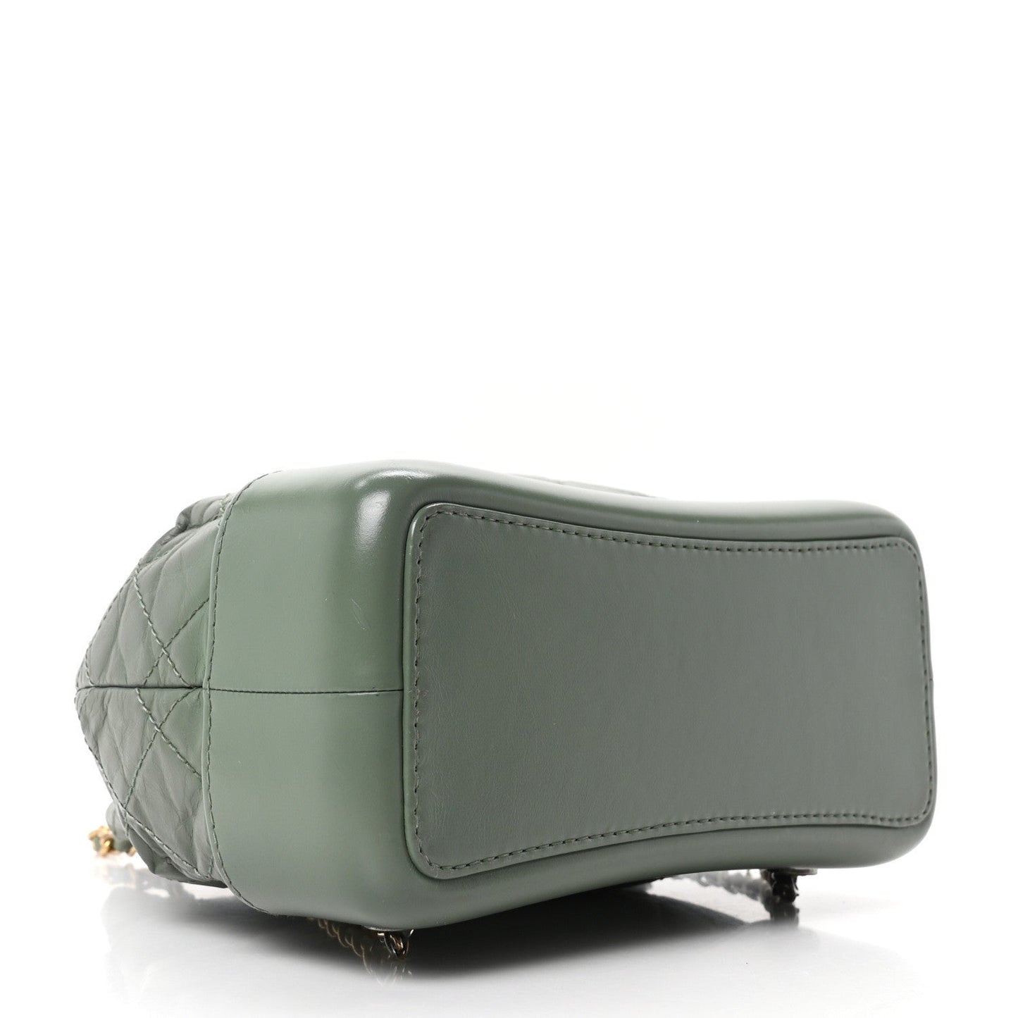 Aged Calfskin Quilted Small Gabrielle Backpack Green