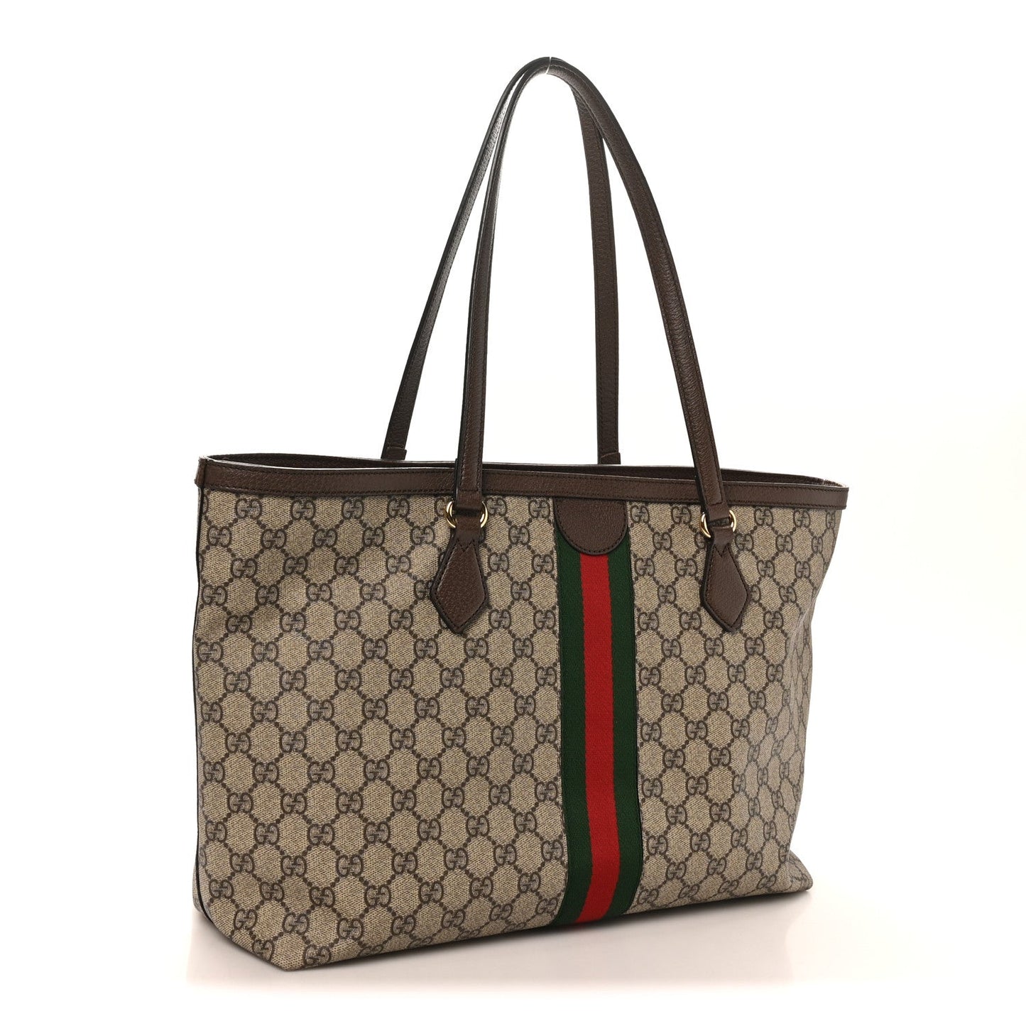 GG Supreme Monogram Medium Ophidia Shopping Tote Brown