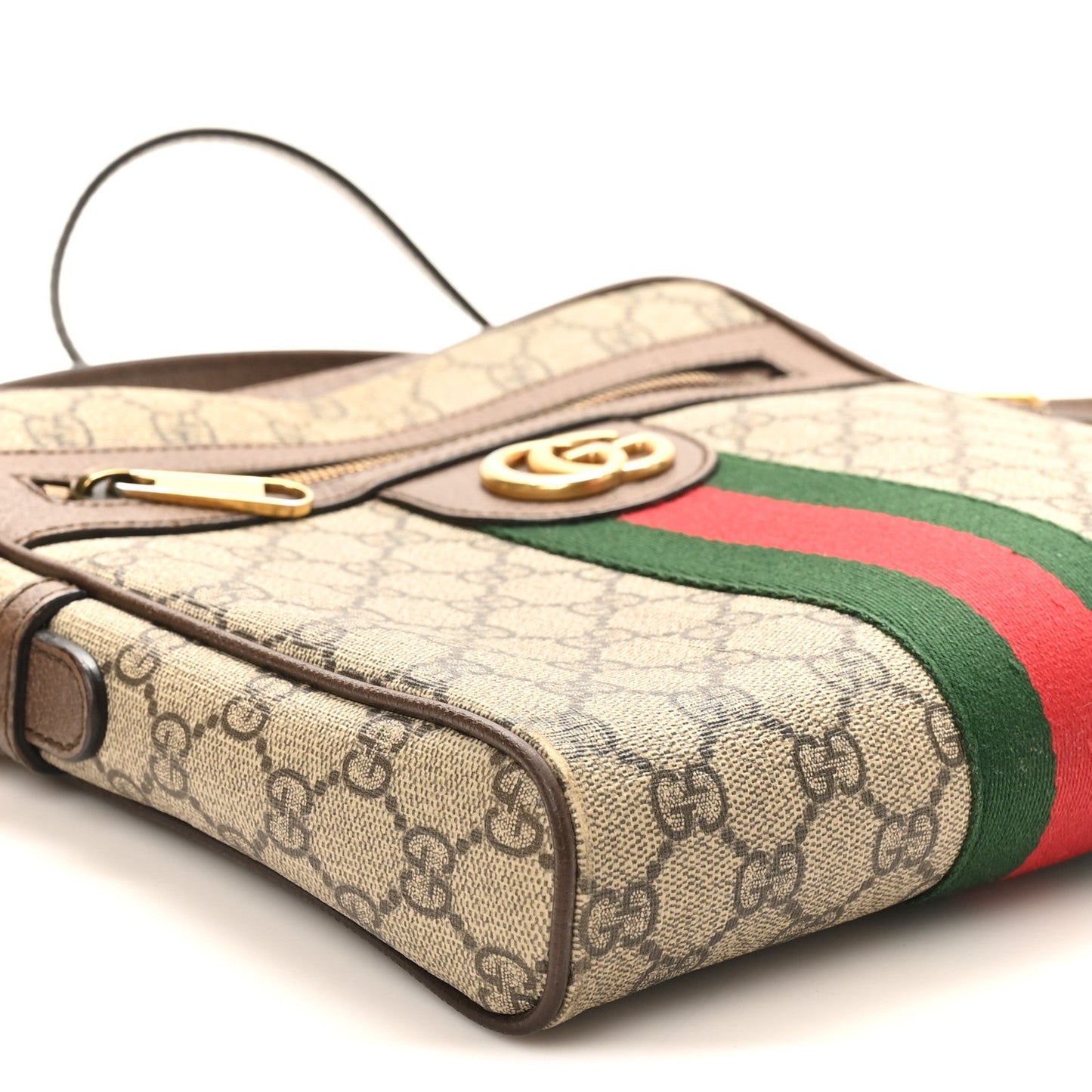 GG Supreme Monogram Web Small Ophidia Messenger Bag Brown