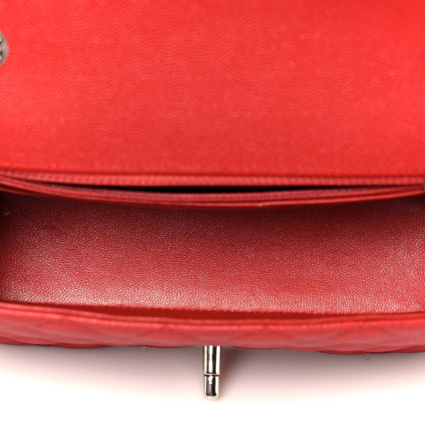 Caviar Quilted Mini Rectangular Flap Red