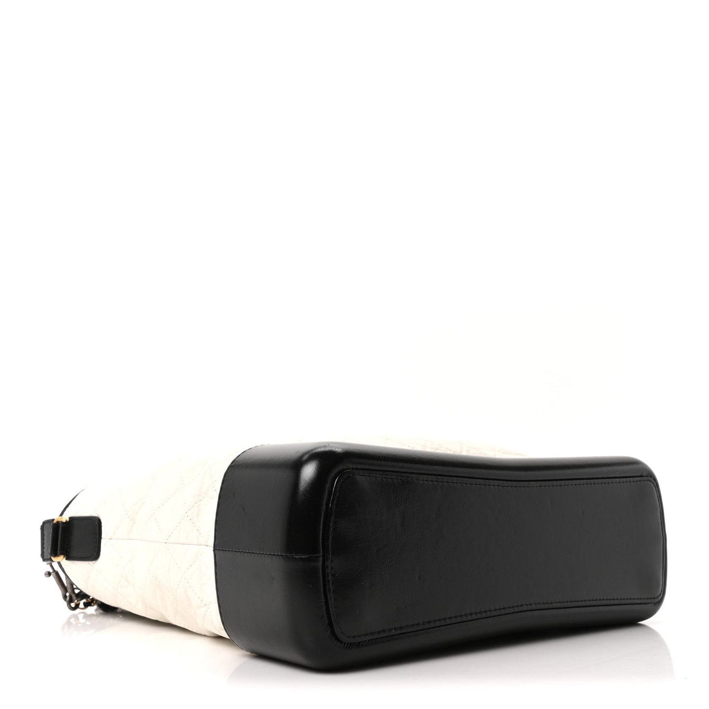 Aged Calfskin Quilted Large Gabrielle Shopping Tote White Black