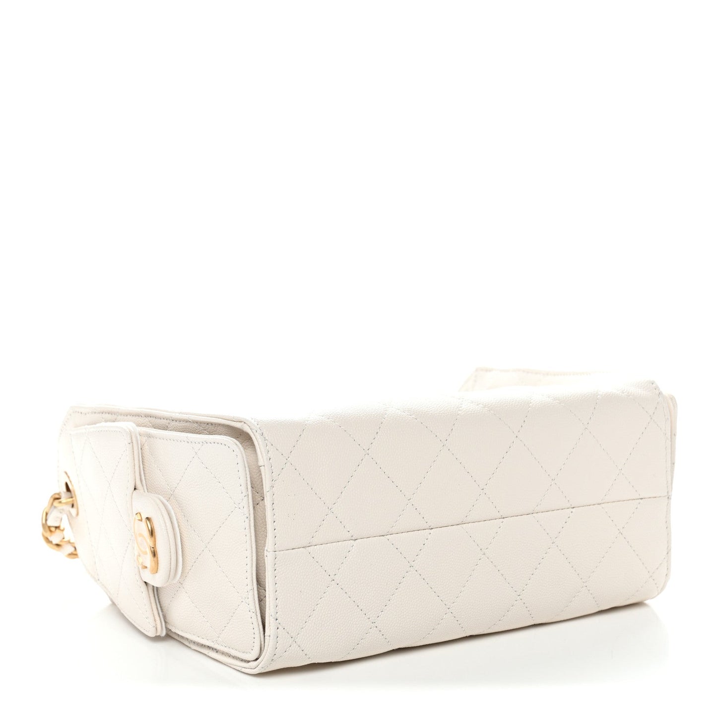 Caviar Quilted Mini Chanel 25 Handbag White