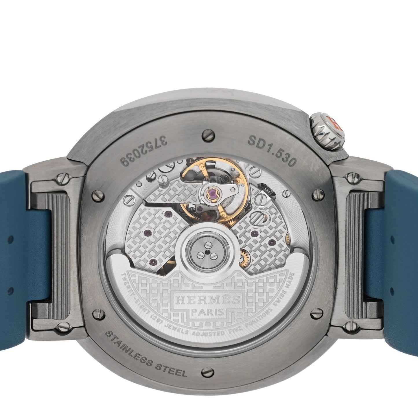 Stainless Steel Rubber Diamond Bezel 36mm Cut Automatic Watch Blue Jean