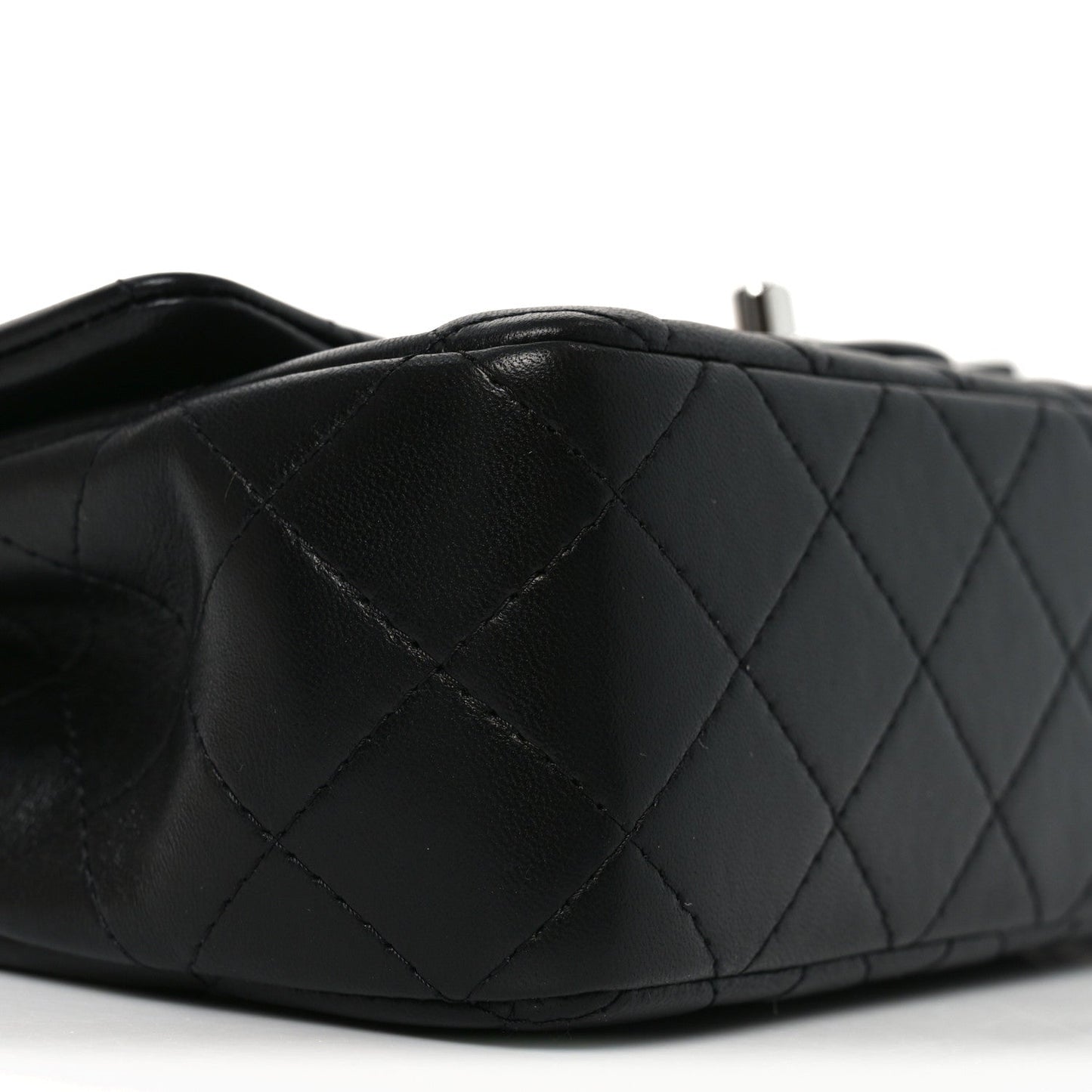 Lambskin Quilted Mini Rectangular Flap Black