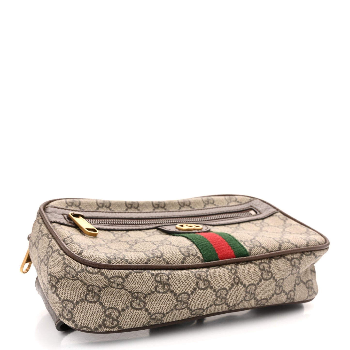 Soft GG Supreme Monogram Medium Ophidia Belt Bag Dark Brown
