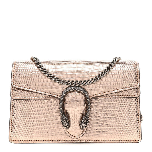 Metallic Lizard Super Mini Dionysus Bag Rame
