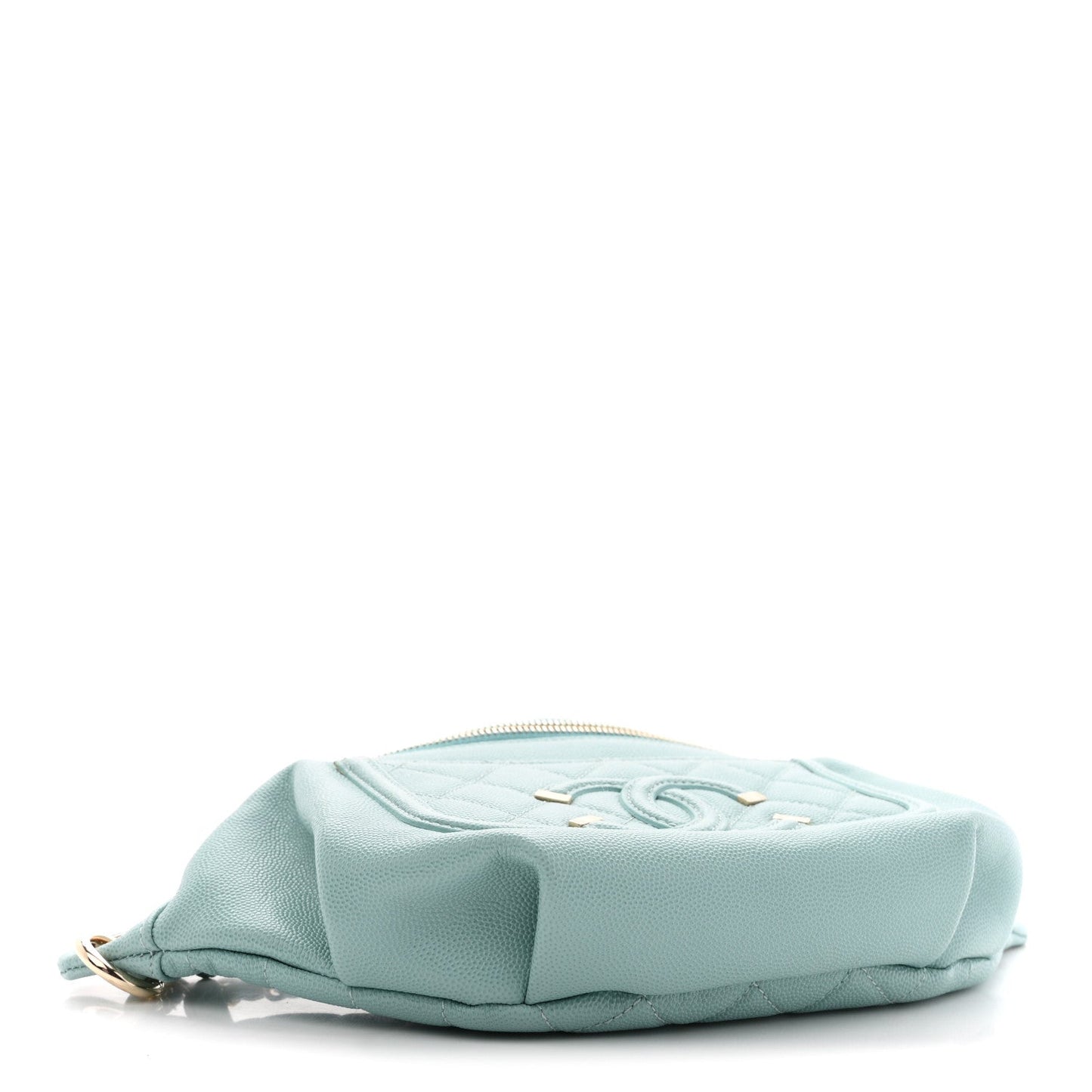 Caviar Quilted Filigree Waist Bag Light Blue