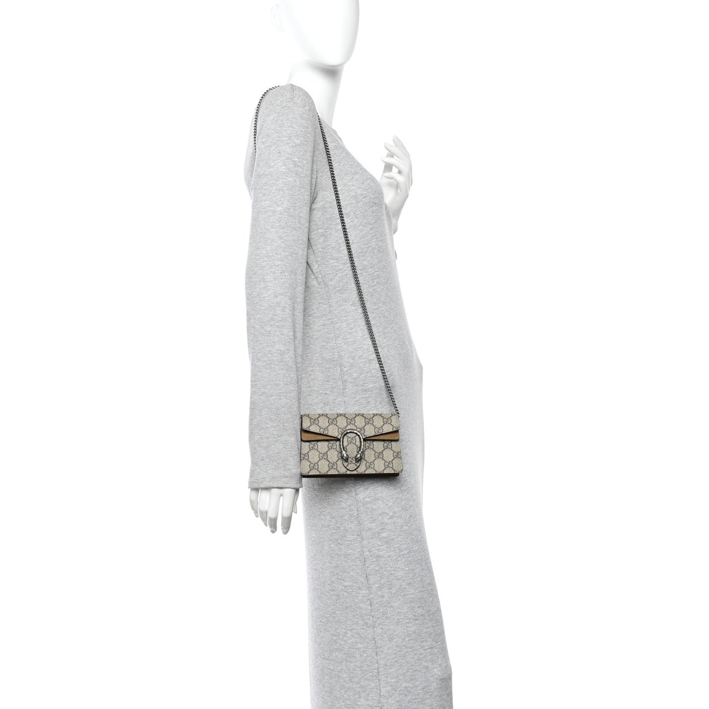 GG Supreme Monogram Super Mini Dionysus Shoulder Bag Taupe