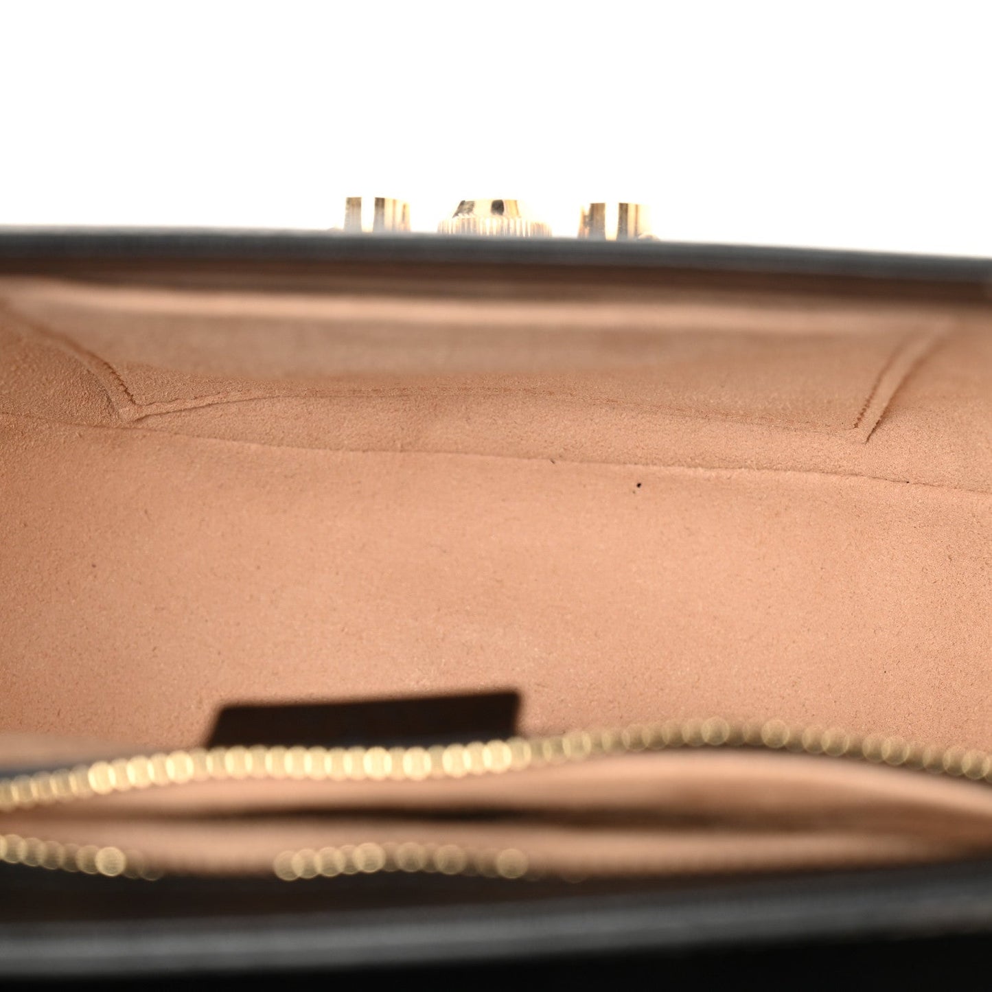 GG Supreme Monogram Calfskin Small Padlock Messenger Shoulder Bag Beige Black Cuir