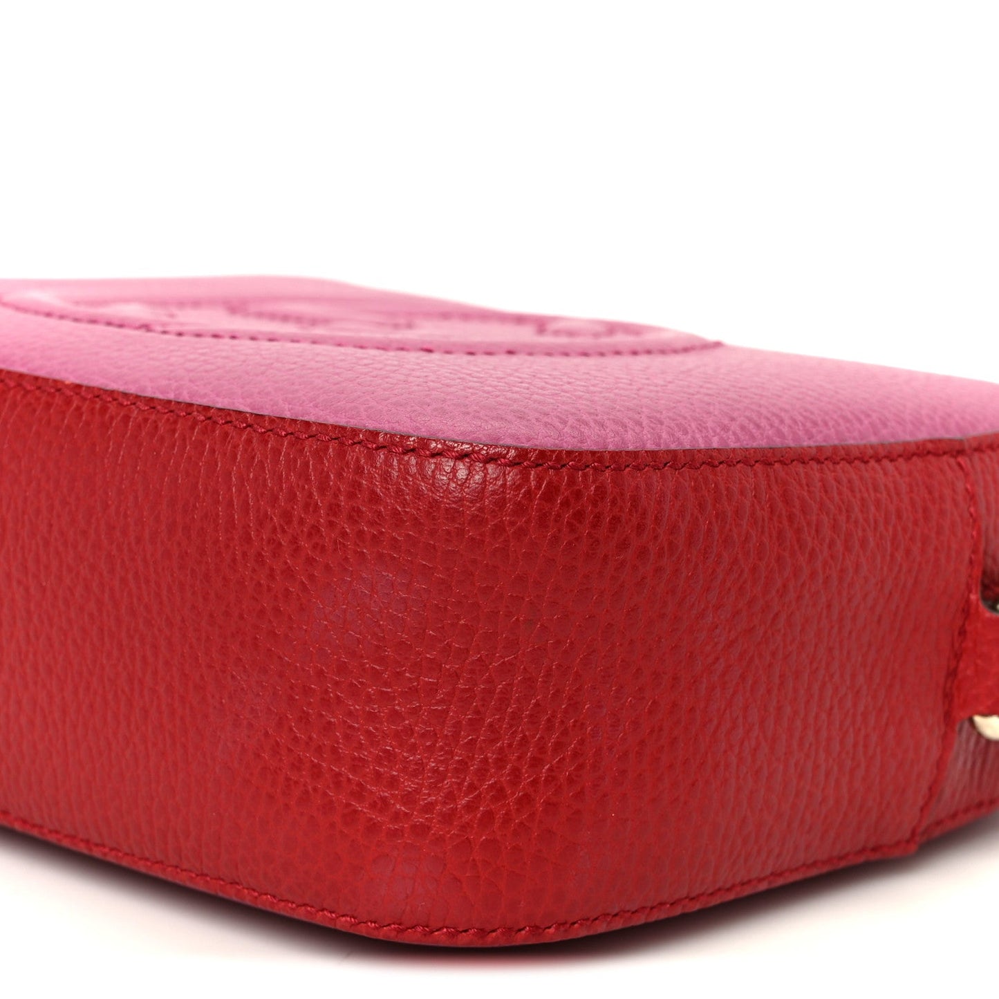 Dollar Calfskin Bi-Color Small Soho Disco Bag New Rosette Hibiscus Red
