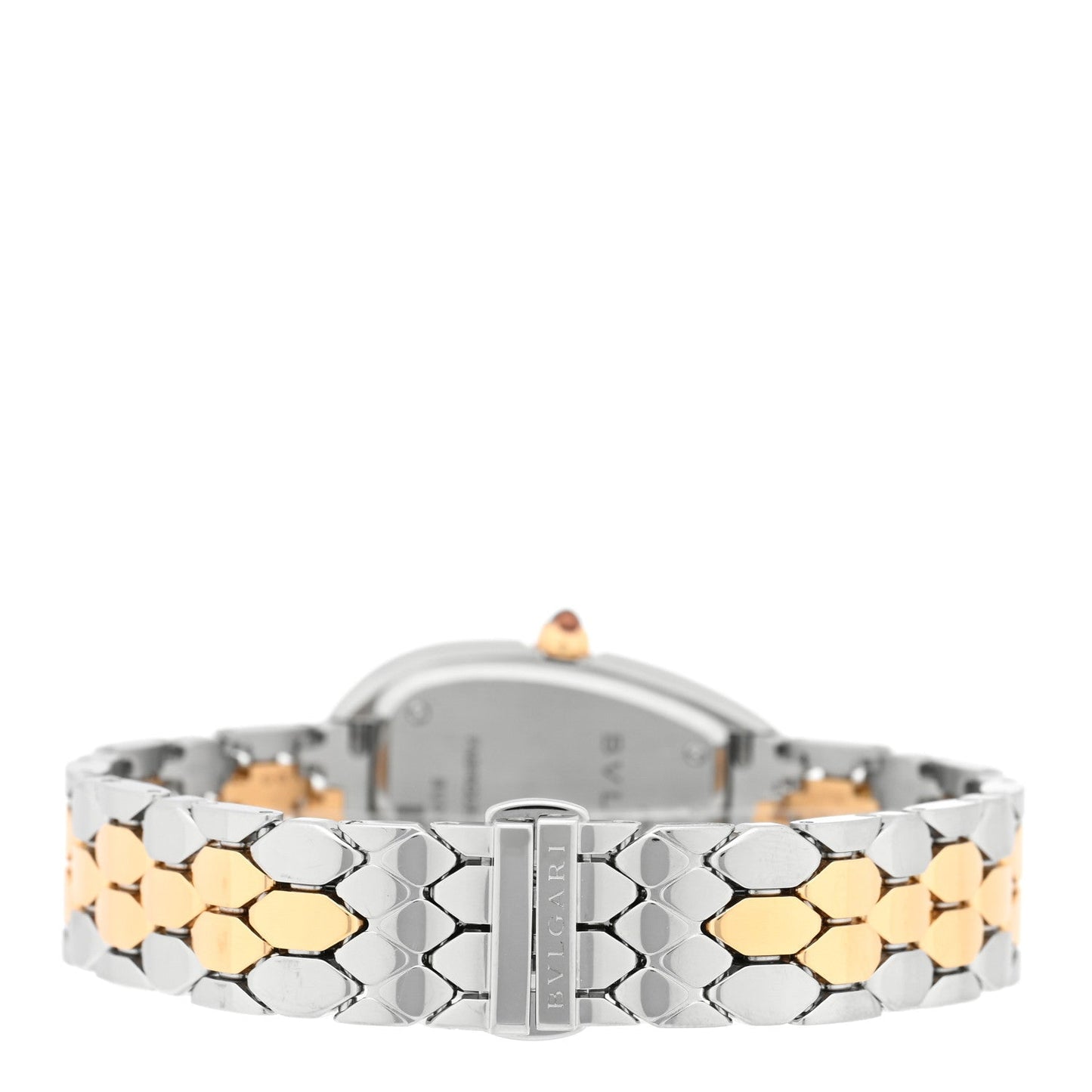 Stainless Steel 18K Yellow Gold Diamond Bezel 33mm Serpenti Seduttori Quartz Watch