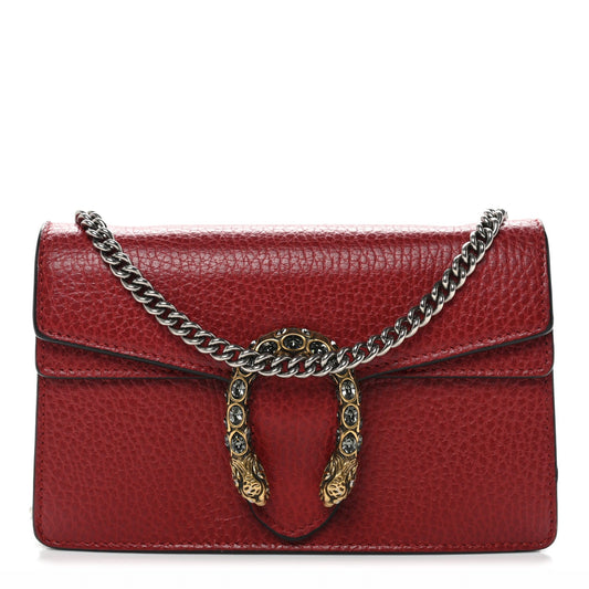 Calfskin Super Mini Dionysus Shoulder Bag Hibiscus Red