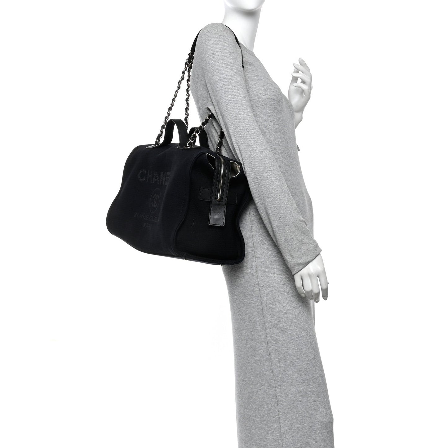 Mixed Fibers Large Deauville Bowling Bag  Black