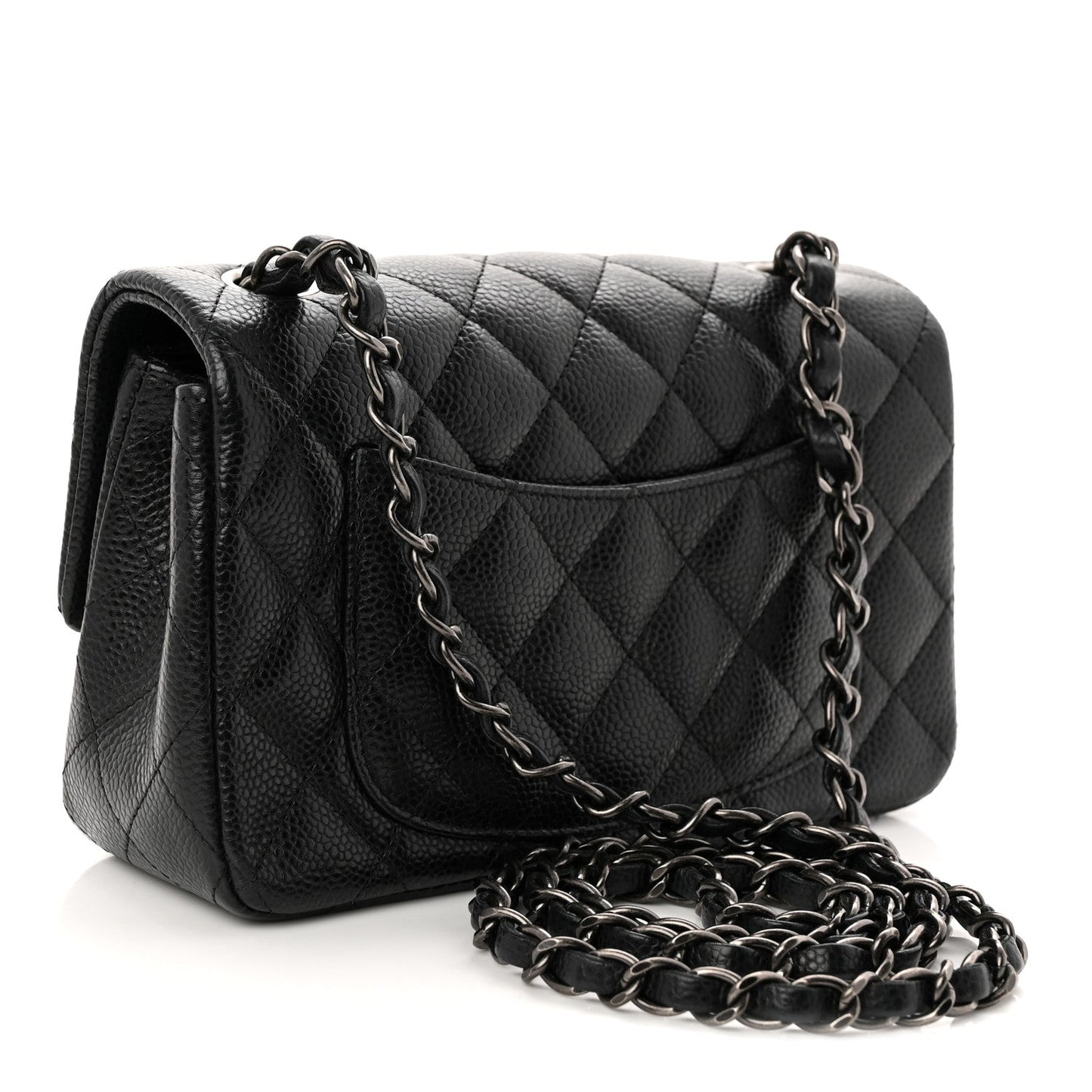 Caviar Quilted Mini Rectangular Flap Black