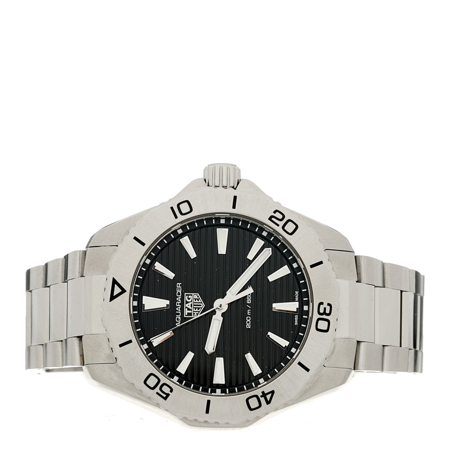 Stainless Steel 40mm Aquaracer Professional 200 Quartz Watch Black WBP1110