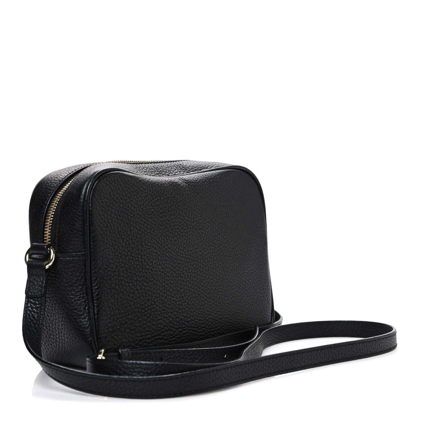 Pebbled Calfskin Small Soho Disco Bag Black
