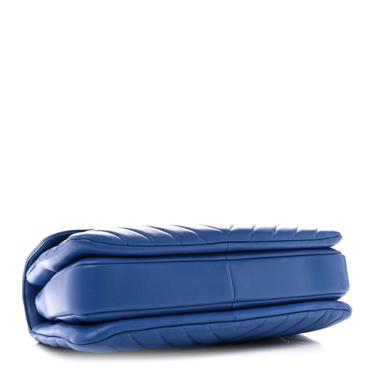 Lambskin Chevron Quilted Medium Trendy CC Dual Handle Flap Bag Blue