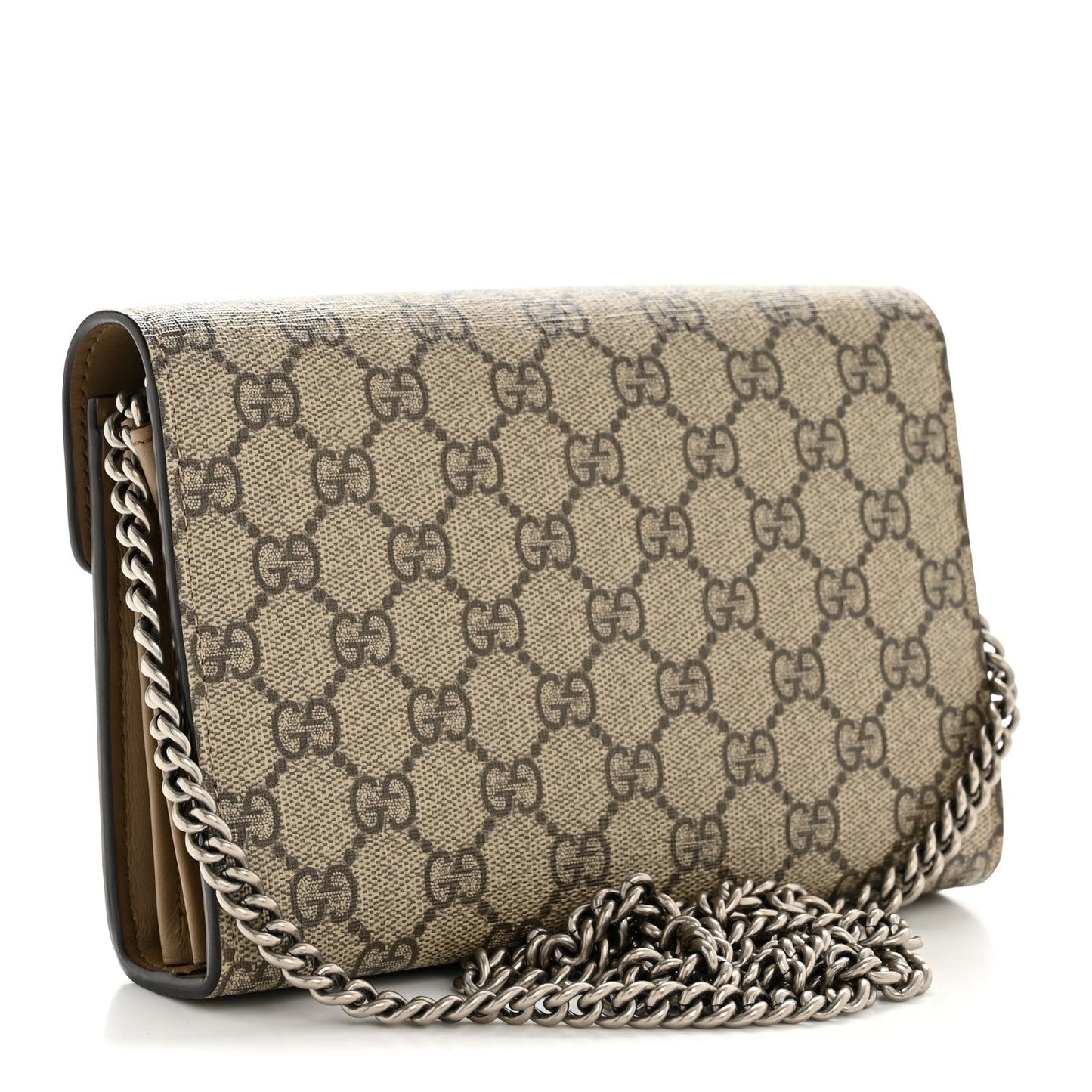 GG Supreme Monogram Mini Dionysus Chain Wallet Beige Taupe