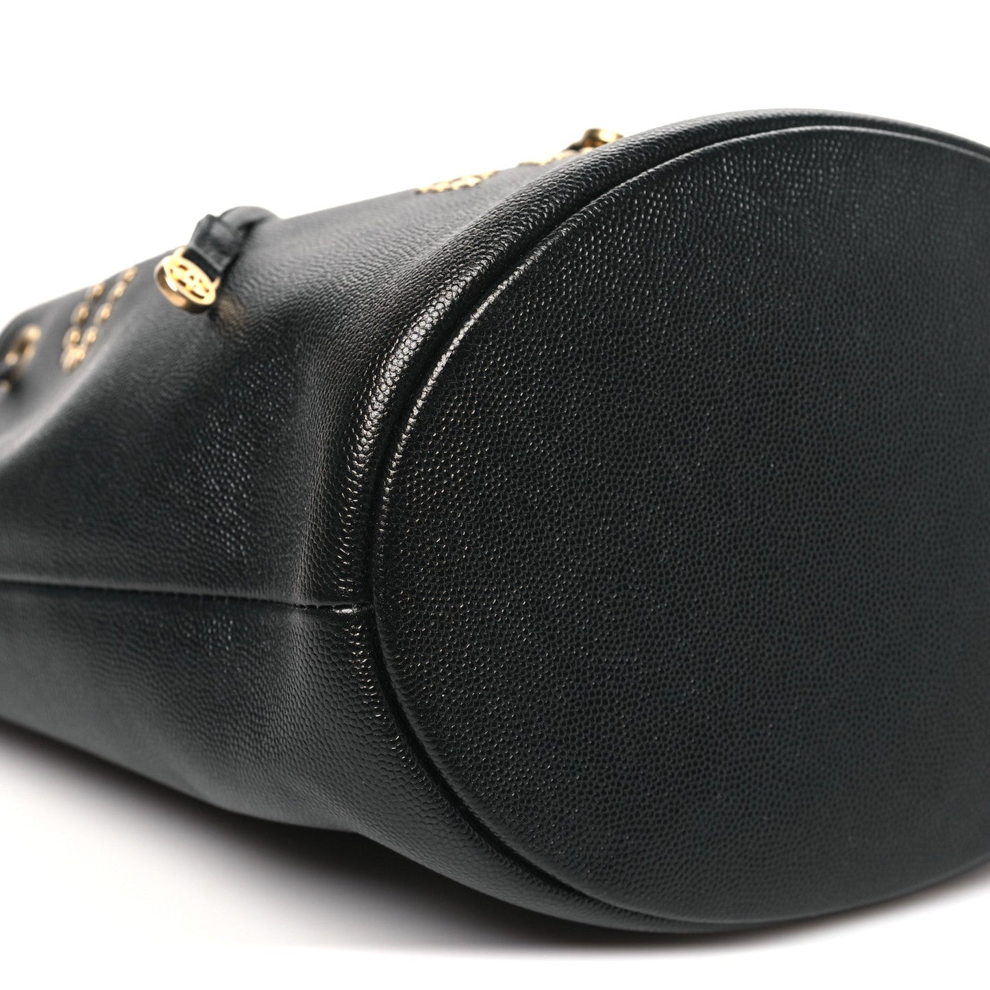 Caviar Deauville Drawstring Bucket Bag Black