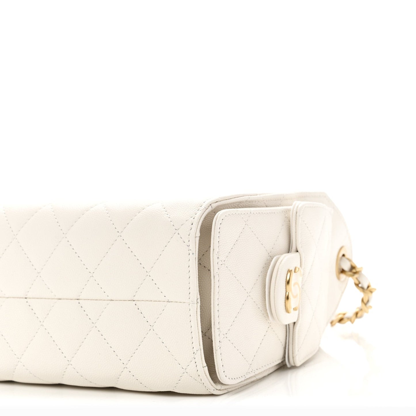 Caviar Quilted Mini Chanel 25 Handbag White