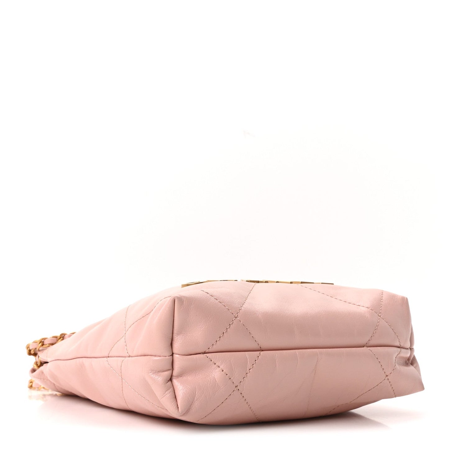Shiny Calfskin Quilted Mini Chanel 22 Light Pink