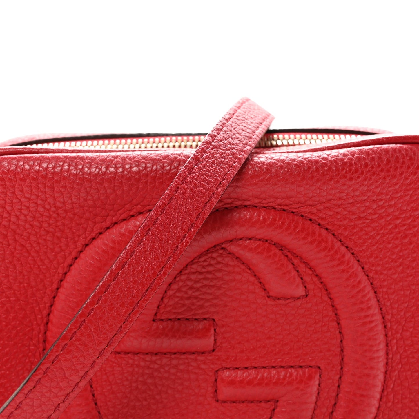 Pebbled Calfskin Small Soho Disco Bag Tabasco Red