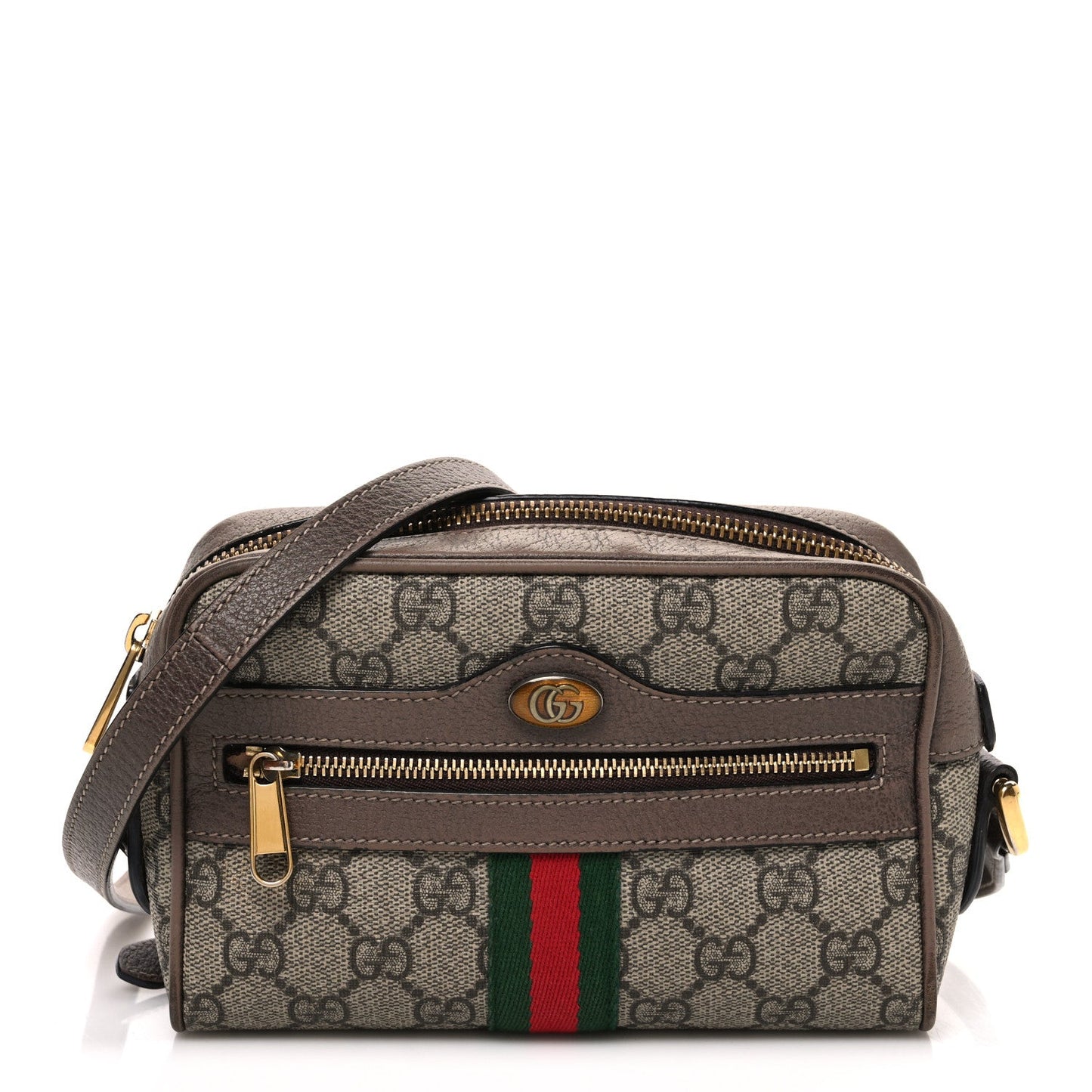 GG Supreme Monogram Web Mini Ophidia Shoulder Bag Brown