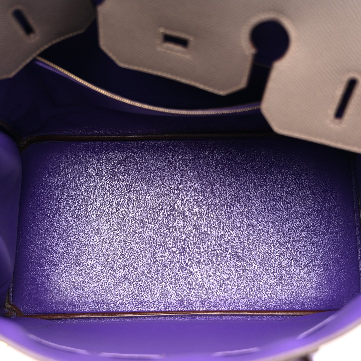 Epsom Bi-Color Horseshoe Birkin 35 Etain Crocus