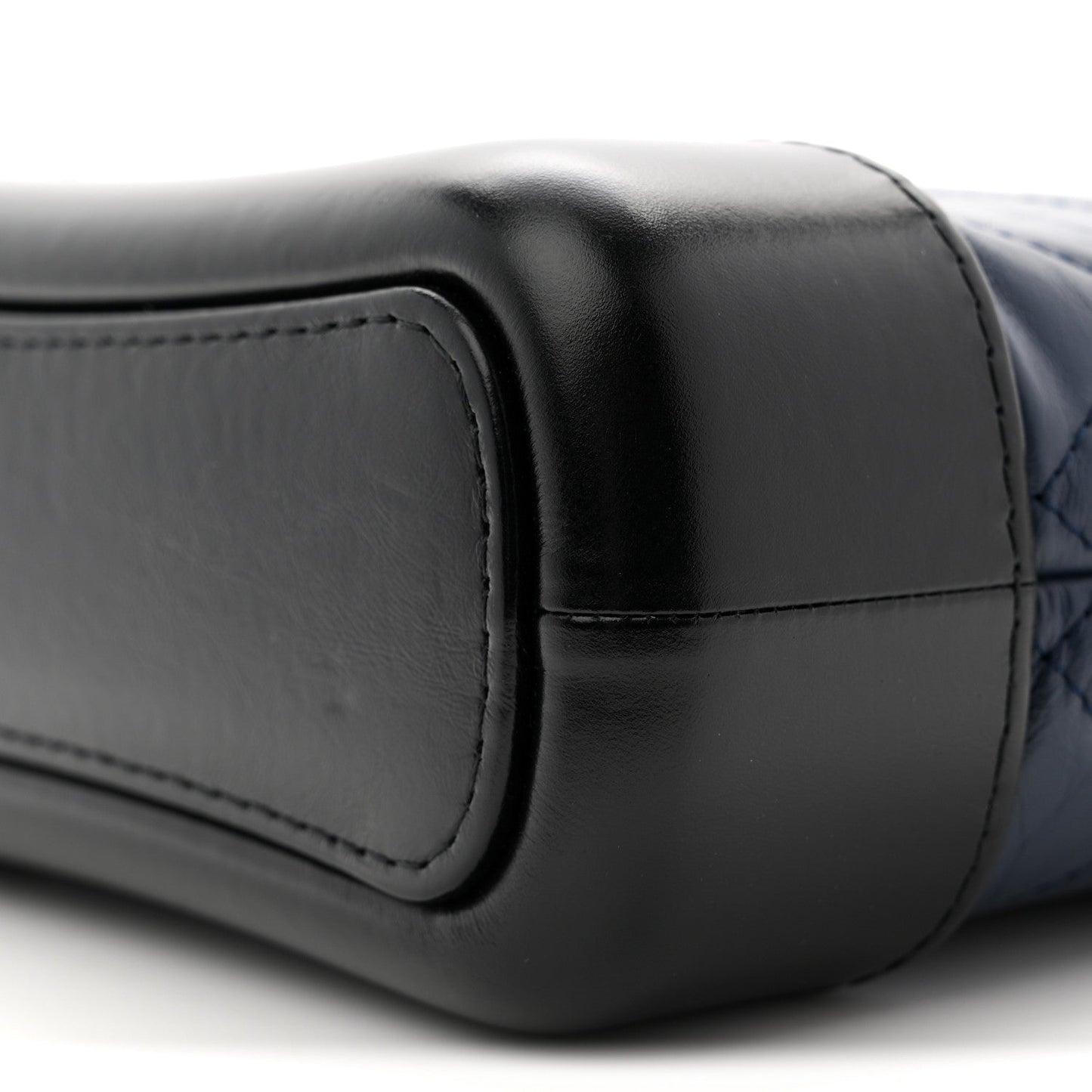Aged Calfskin Quilted Small Gabrielle Hobo Navy Black