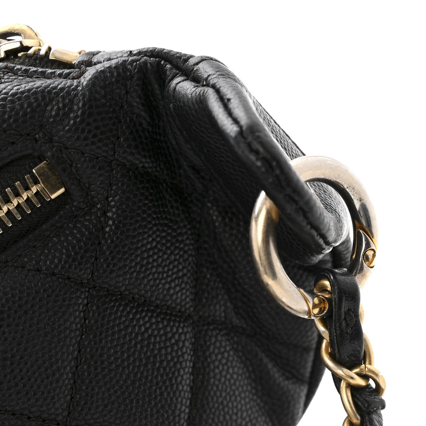 Caviar Quilted Filigree Waist Bag Black