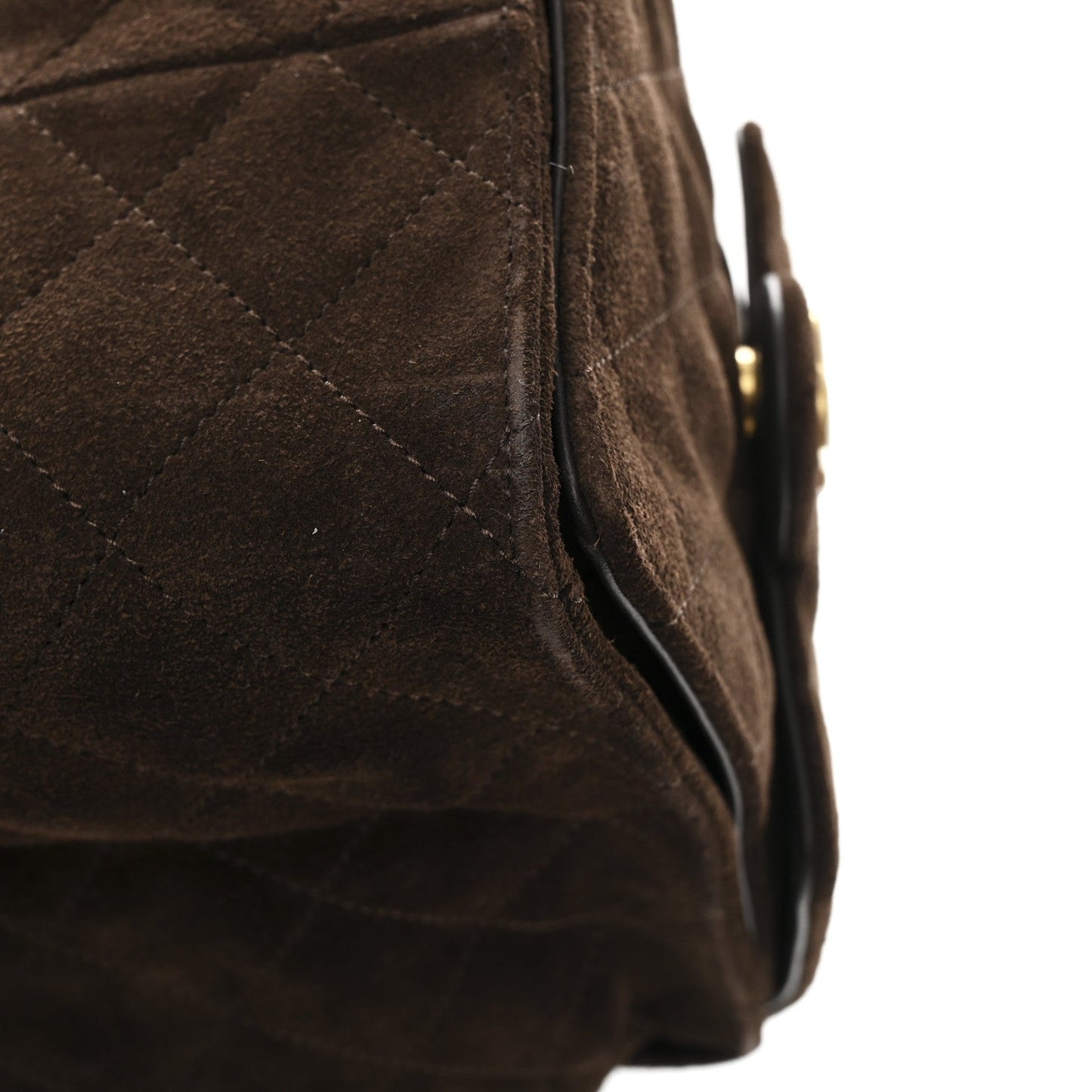 Suede Quilted Medium Chanel 25 Handbag Dark Brown