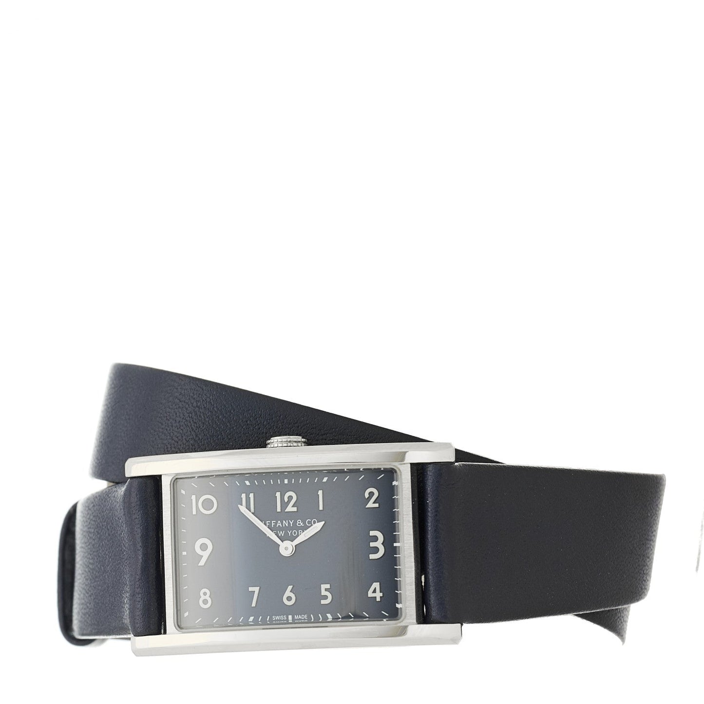 Stainless Steel Calfskin 22mm East West Quartz Watch Blue