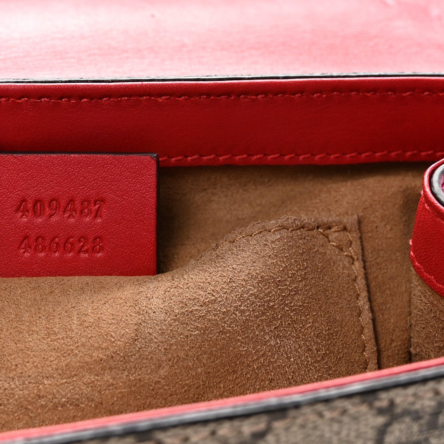 GG Supreme Monogram Calfskin Small Padlock Shoulder Bag Beige Hibiscus Red New Rosette