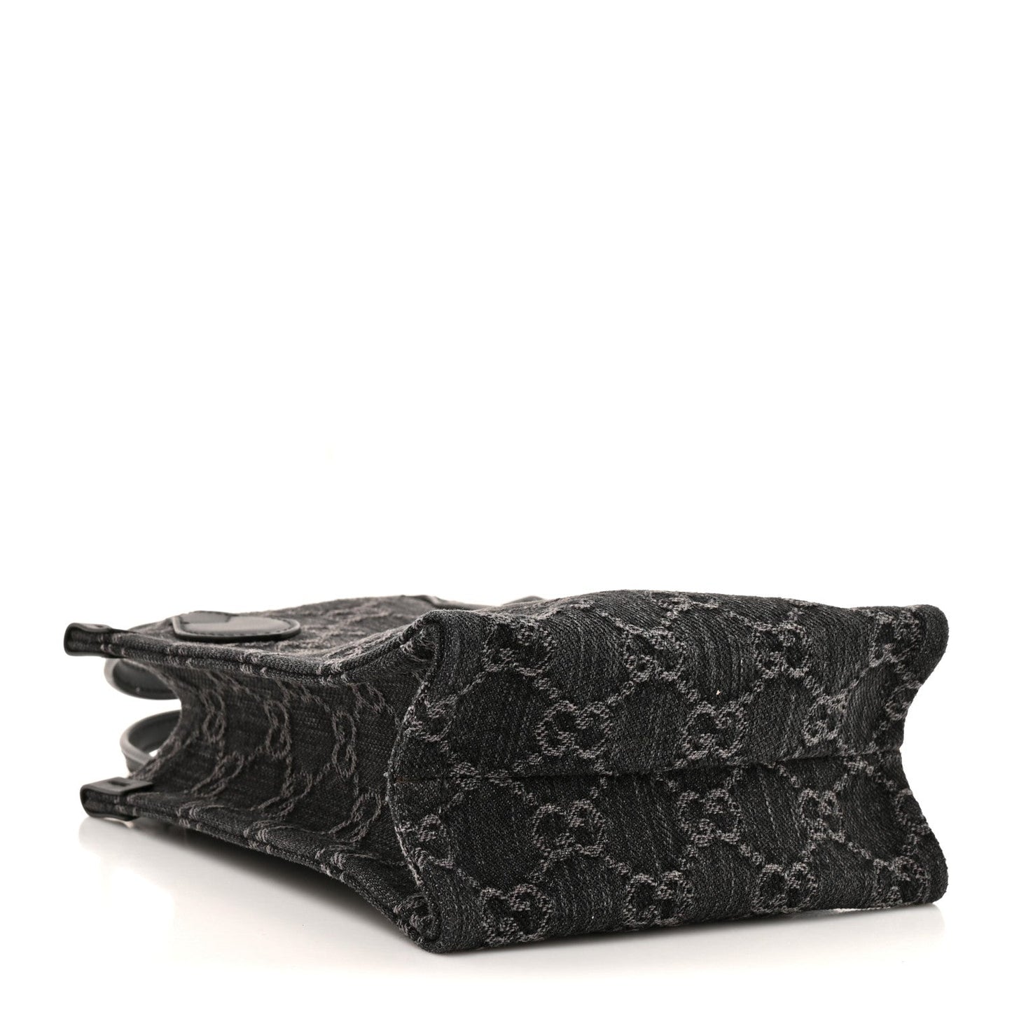 Denim GG Monogram Dollar Calfskin Mini Ophidia Tote Black Grey