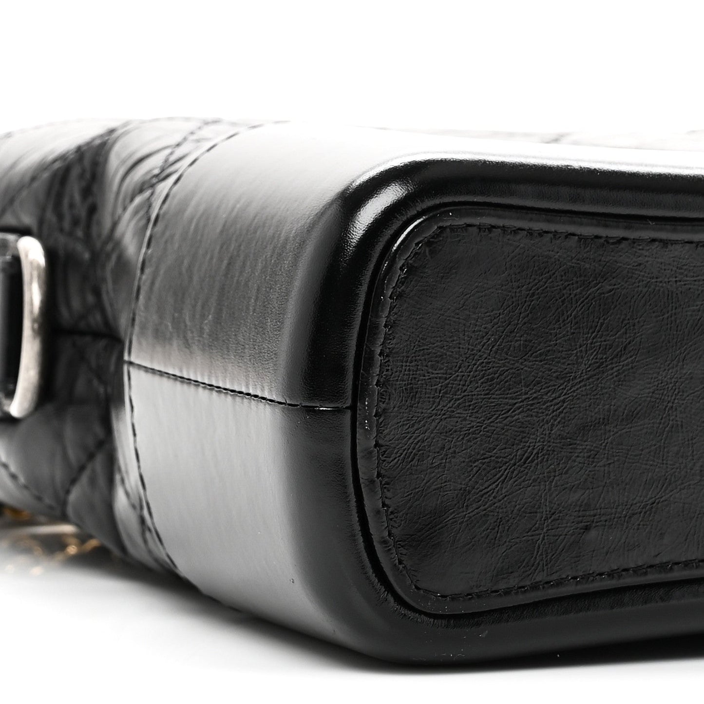 Aged Calfskin Quilted New Medium Gabrielle Hobo Black