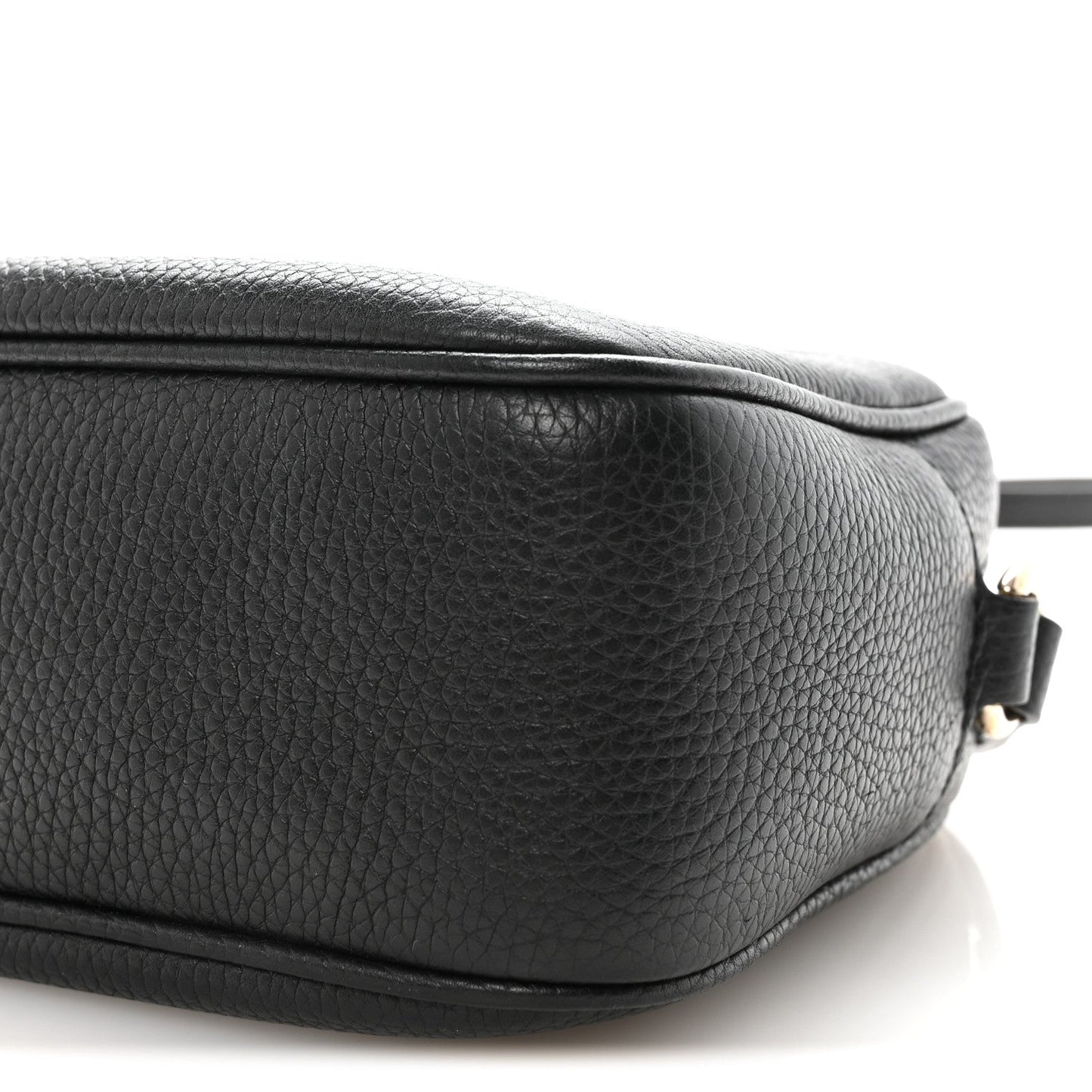 Pebbled Calfskin Small Soho Disco Bag Black