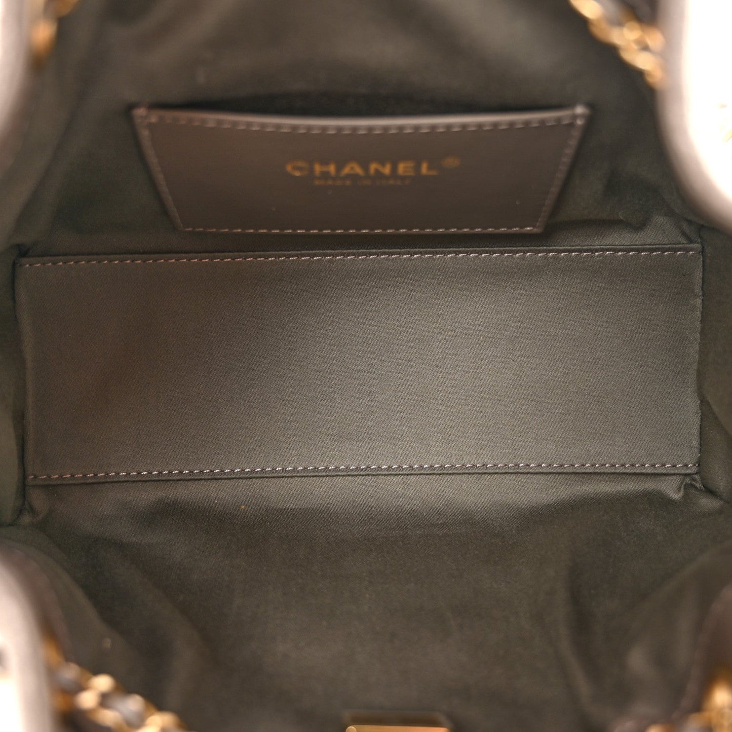 Suede Quilted Mini Chanel 25 Handbag Dark Grey