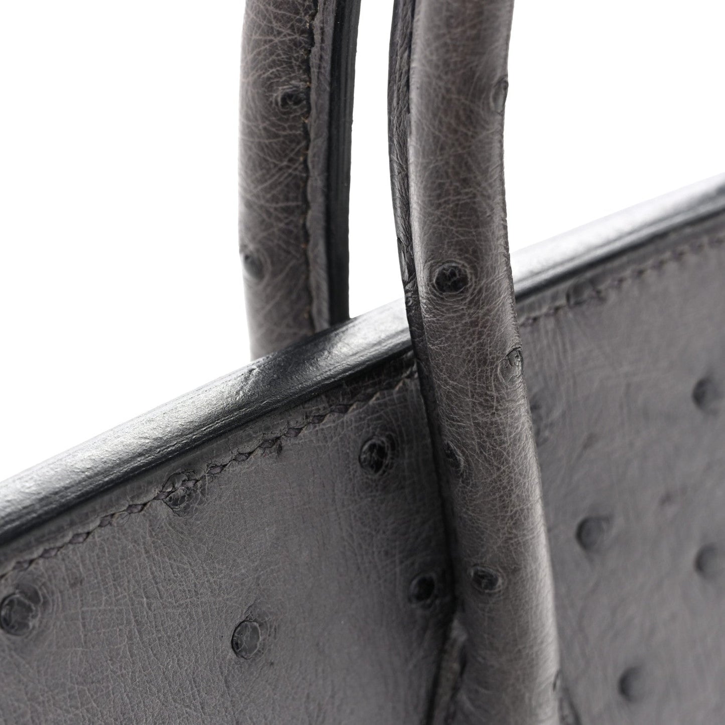 Ostrich Birkin 25 Gris Agate