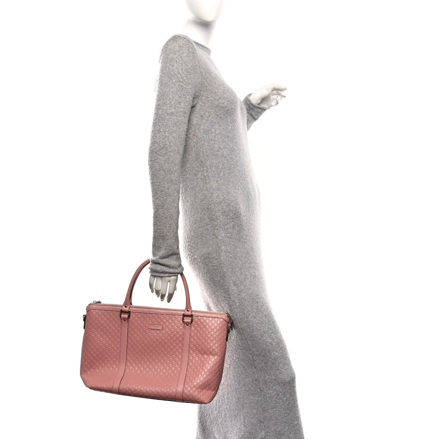 Soft Microguccissima Medium Zippered Satchel Soft Pink