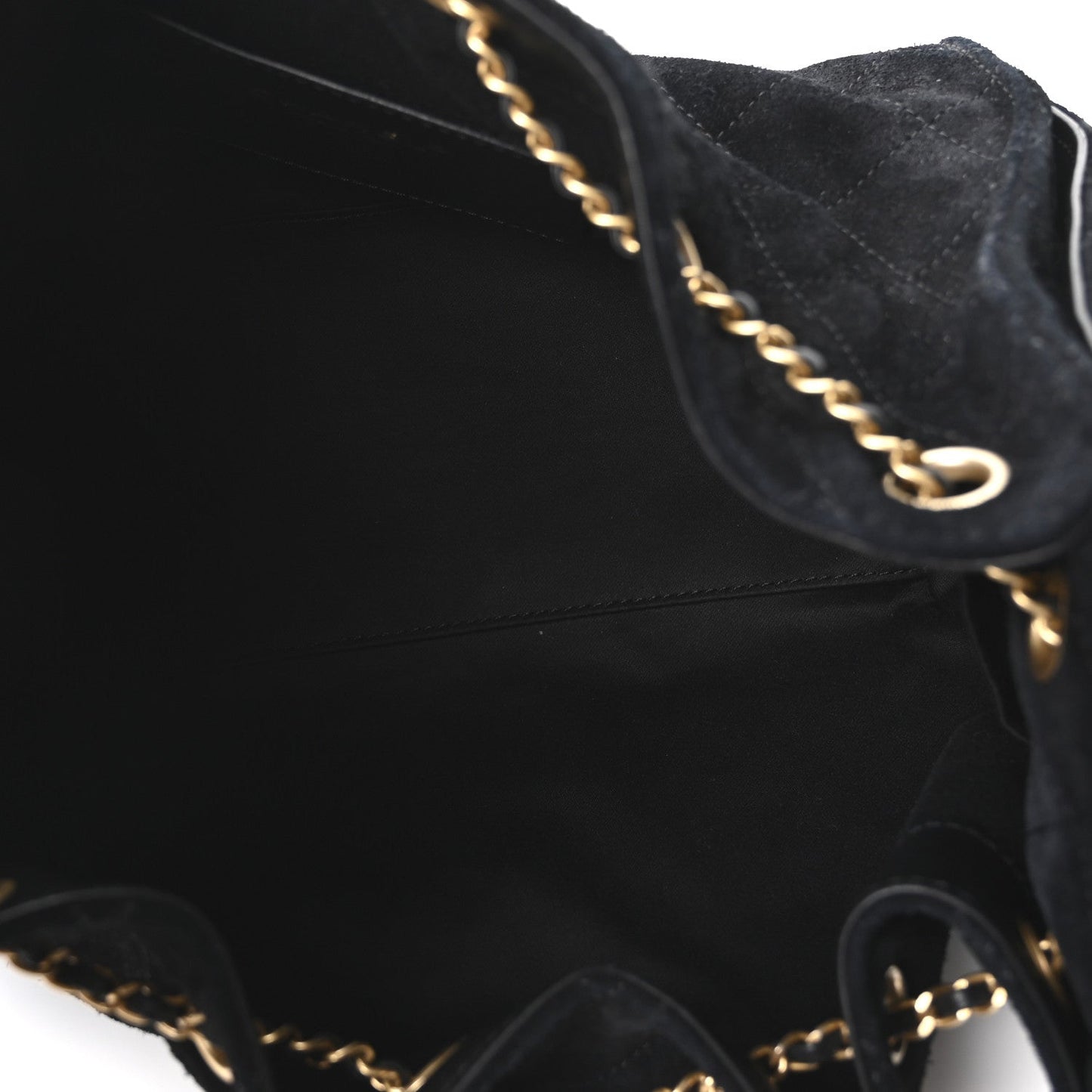 Suede Quilted Small Chanel 25 Handbag Black