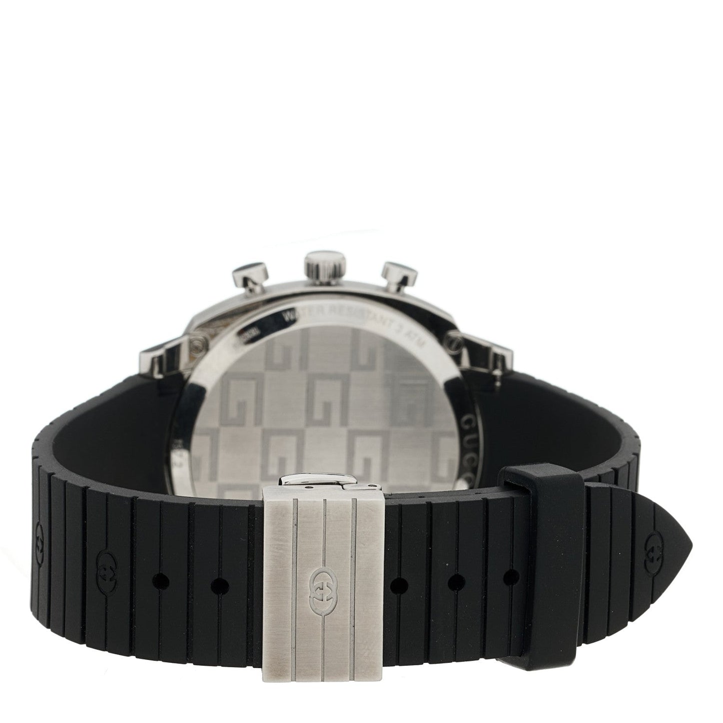 Stainless Steel Rubber 40mm Grip Quartz Watch Black