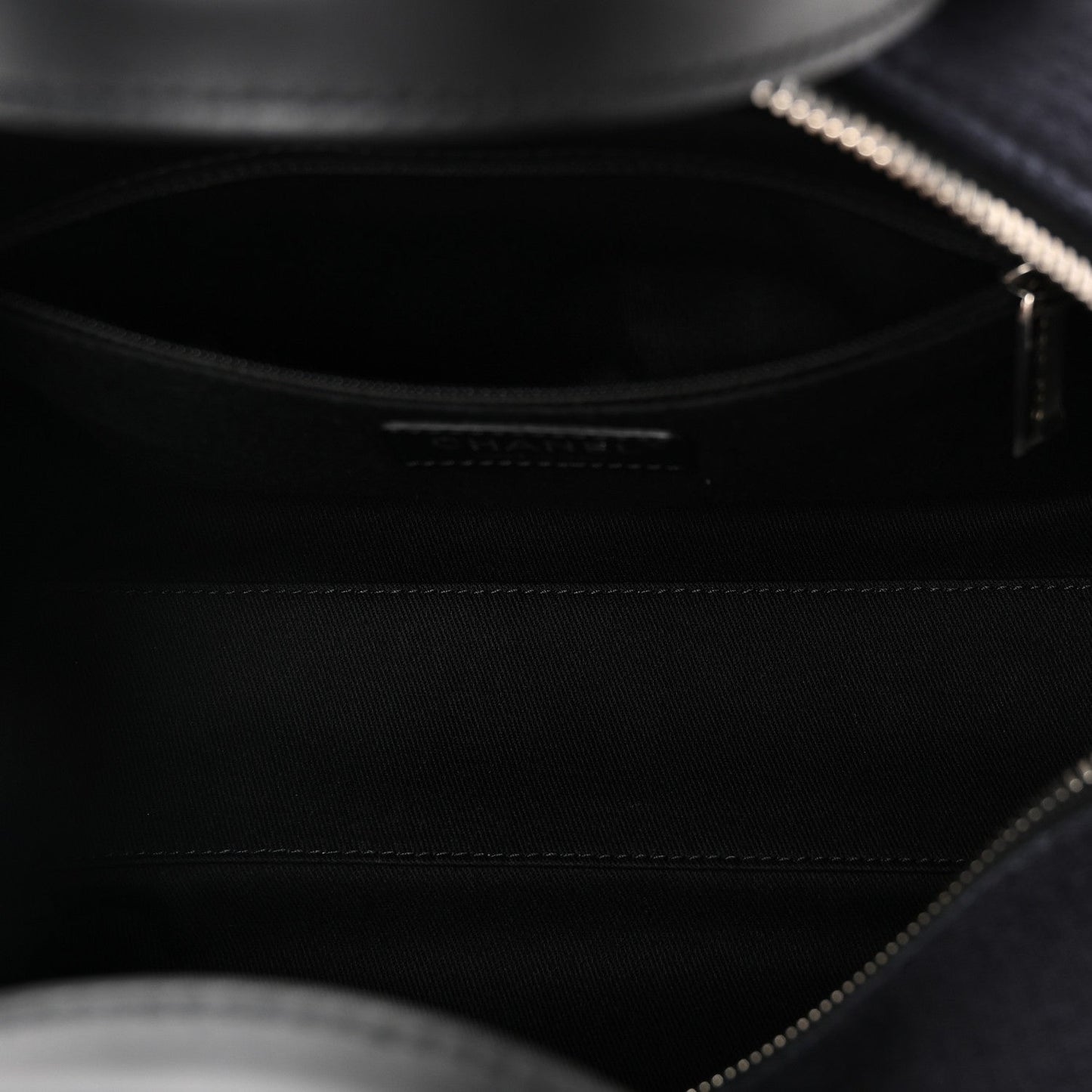 Mixed Fibers Small Deauville Bowling Bag Navy Blue