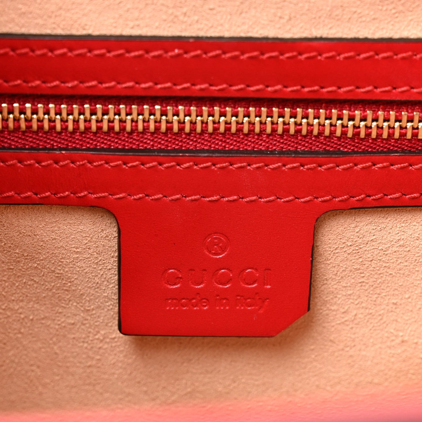 Guccissima Signature Small Padlock Top Handle Bag Hibiscus Red