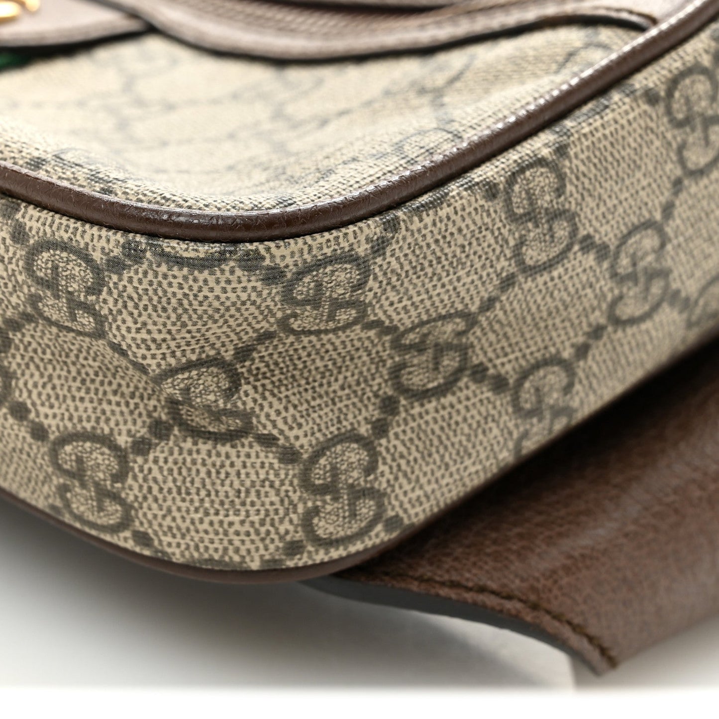 Soft GG Supreme Monogram Medium Ophidia Belt Bag Dark Brown