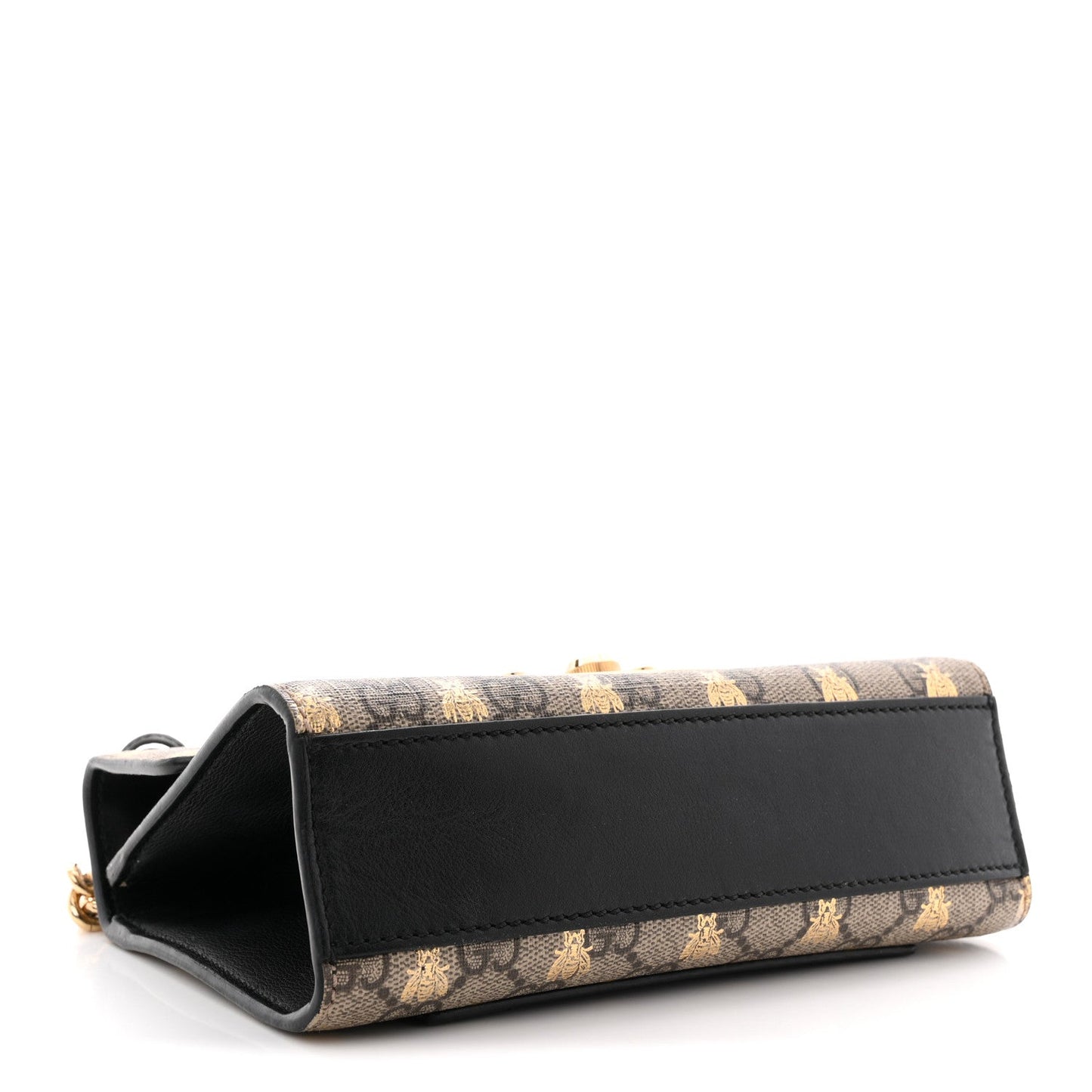 GG Supreme Monogram Bees Small Padlock Shoulder Bag Black